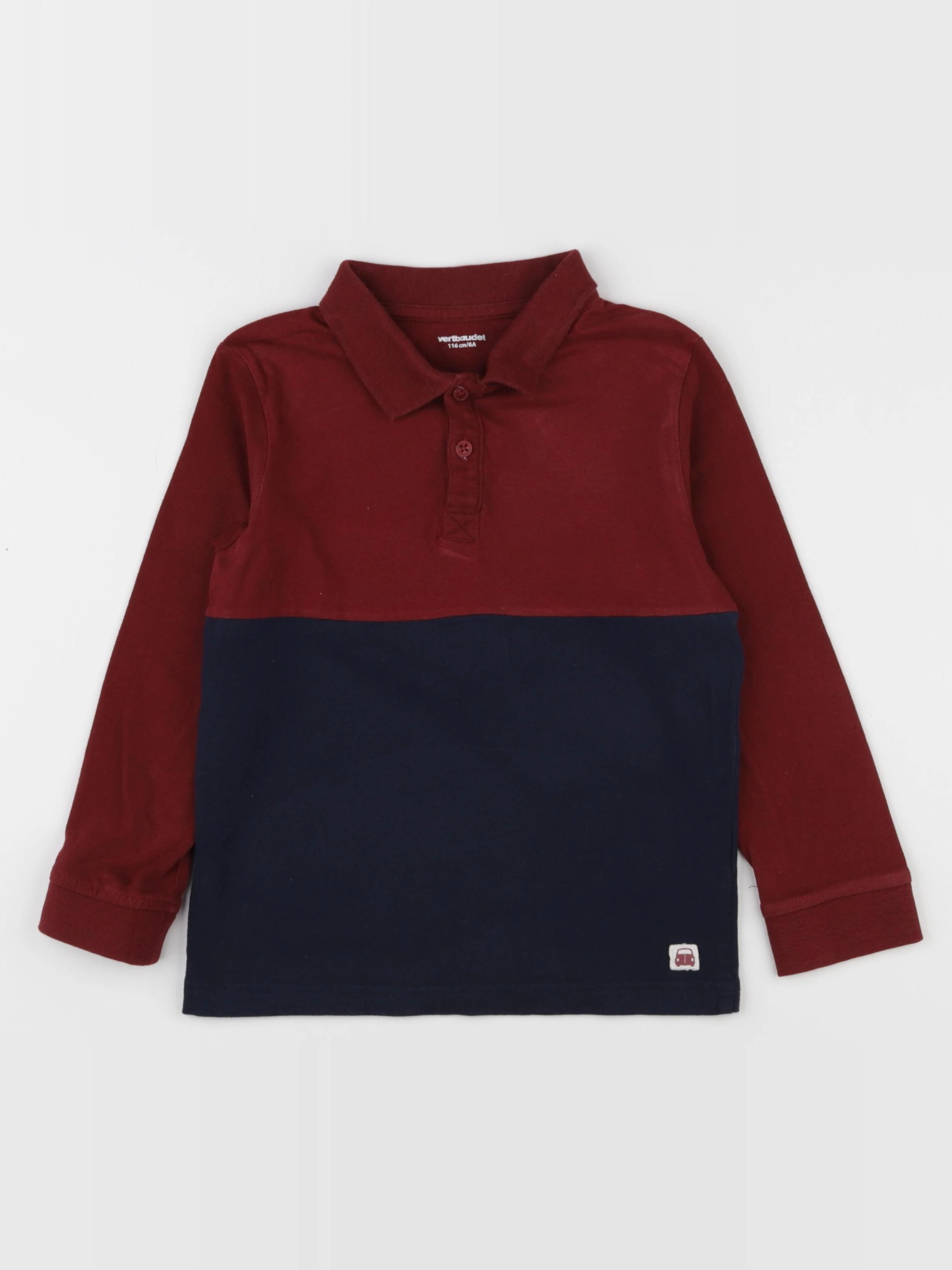 Vertbaudet - polo rouge - 6 ans