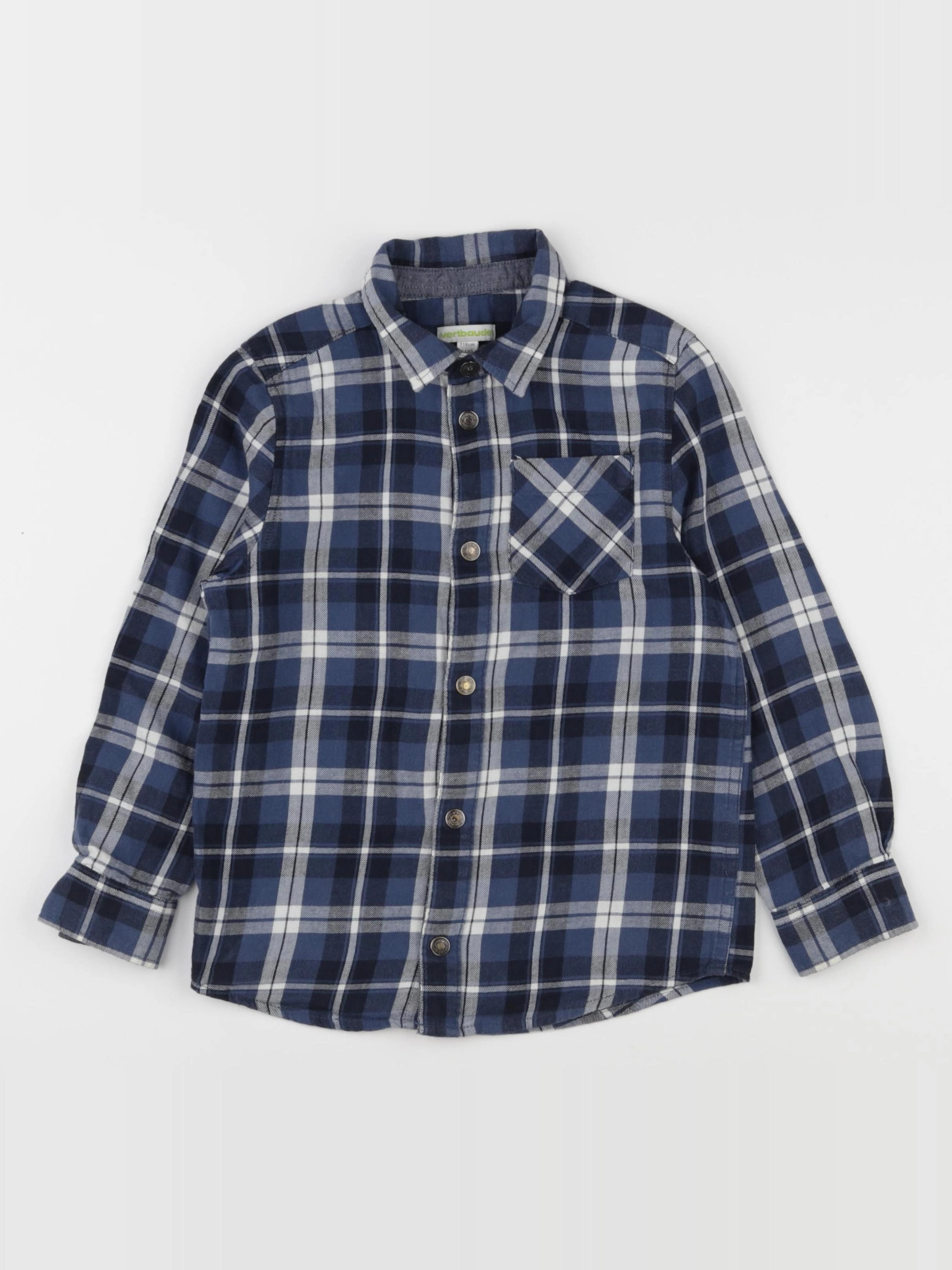Vertbaudet - chemise imprimé au dos bleu - 6 ans