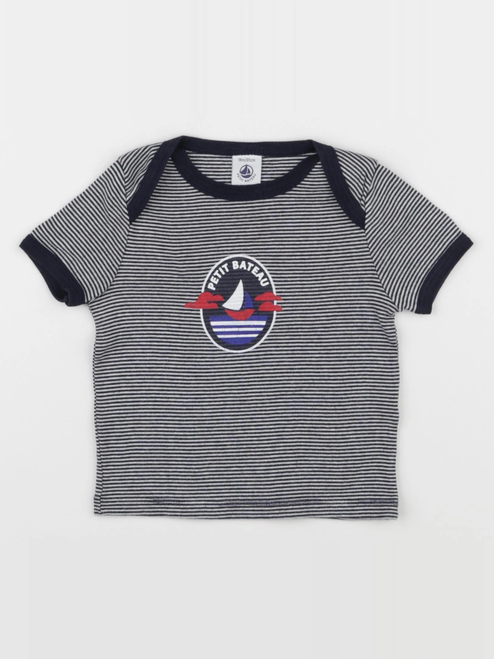 Petit Bateau - maillot de corps bleu - 18 mois