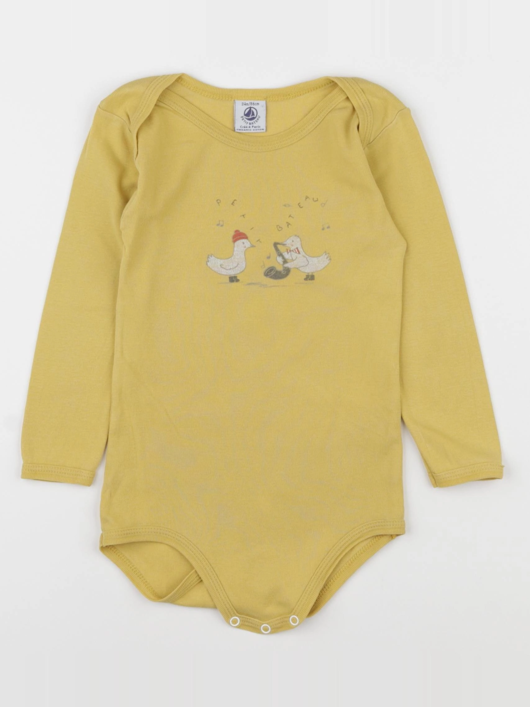 Petit Bateau - body jaune - 24 mois