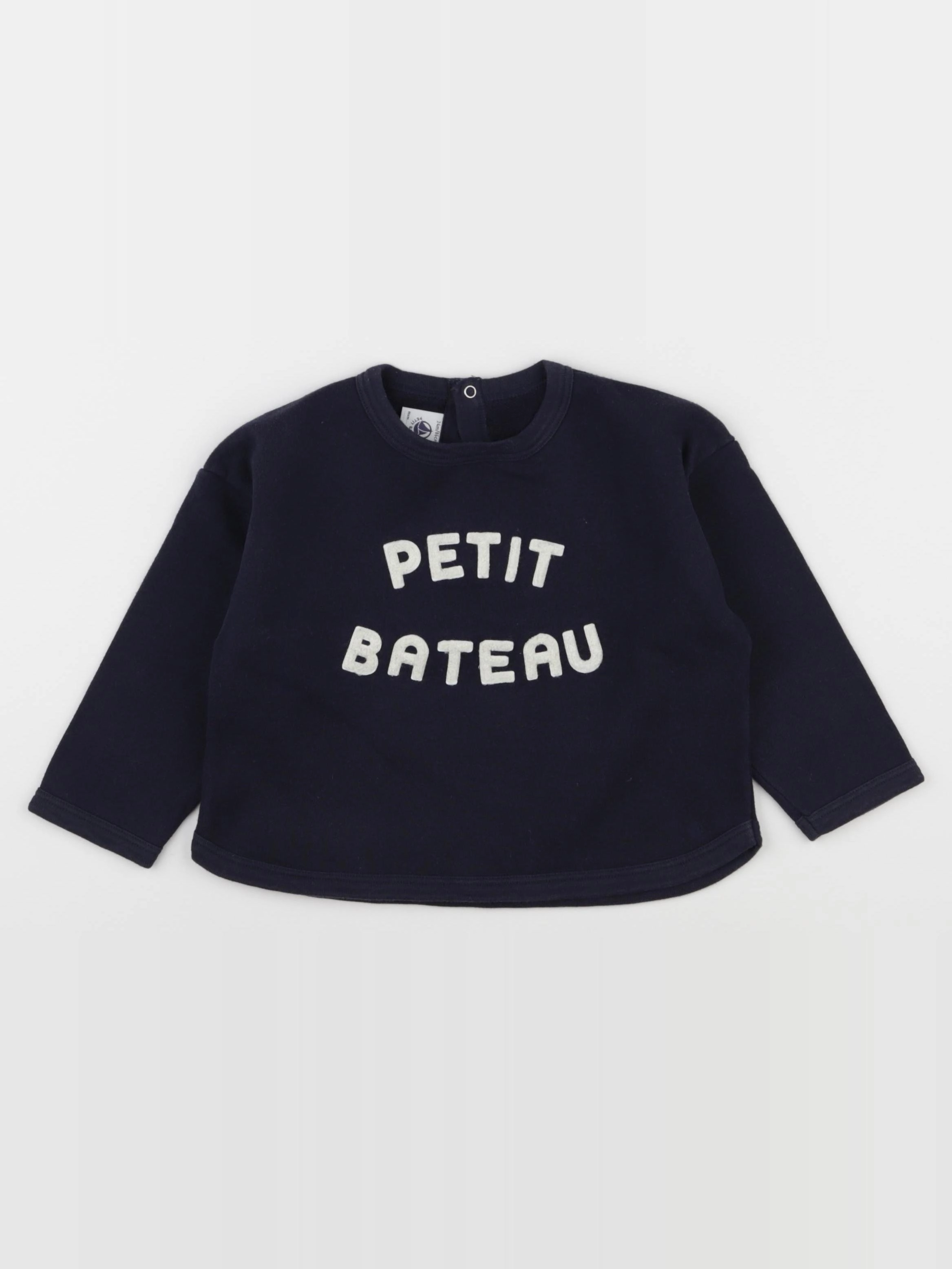 Petit Bateau - sweat bleu - 24 mois