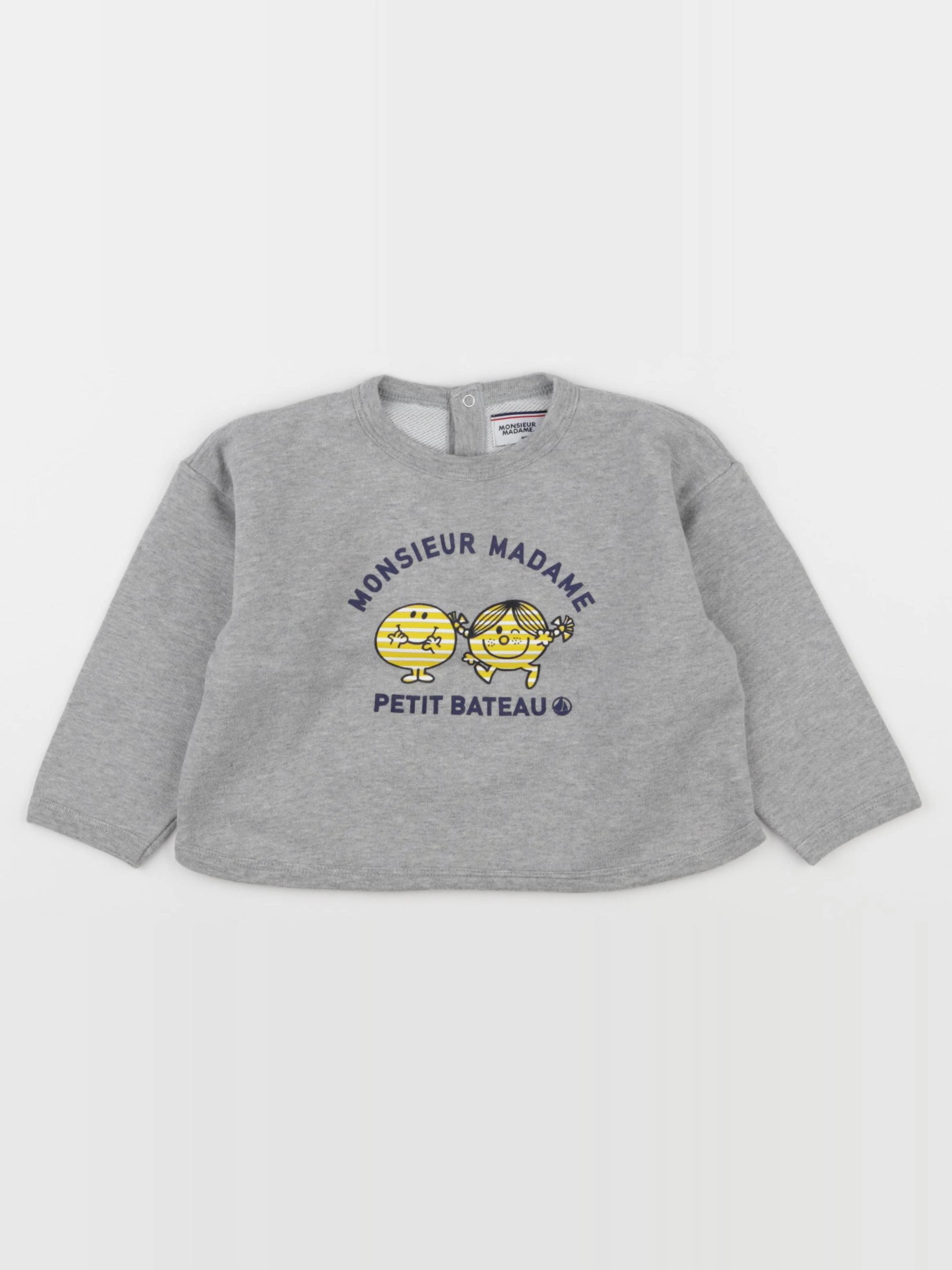 Petit Bateau - sweat gris - 24 mois