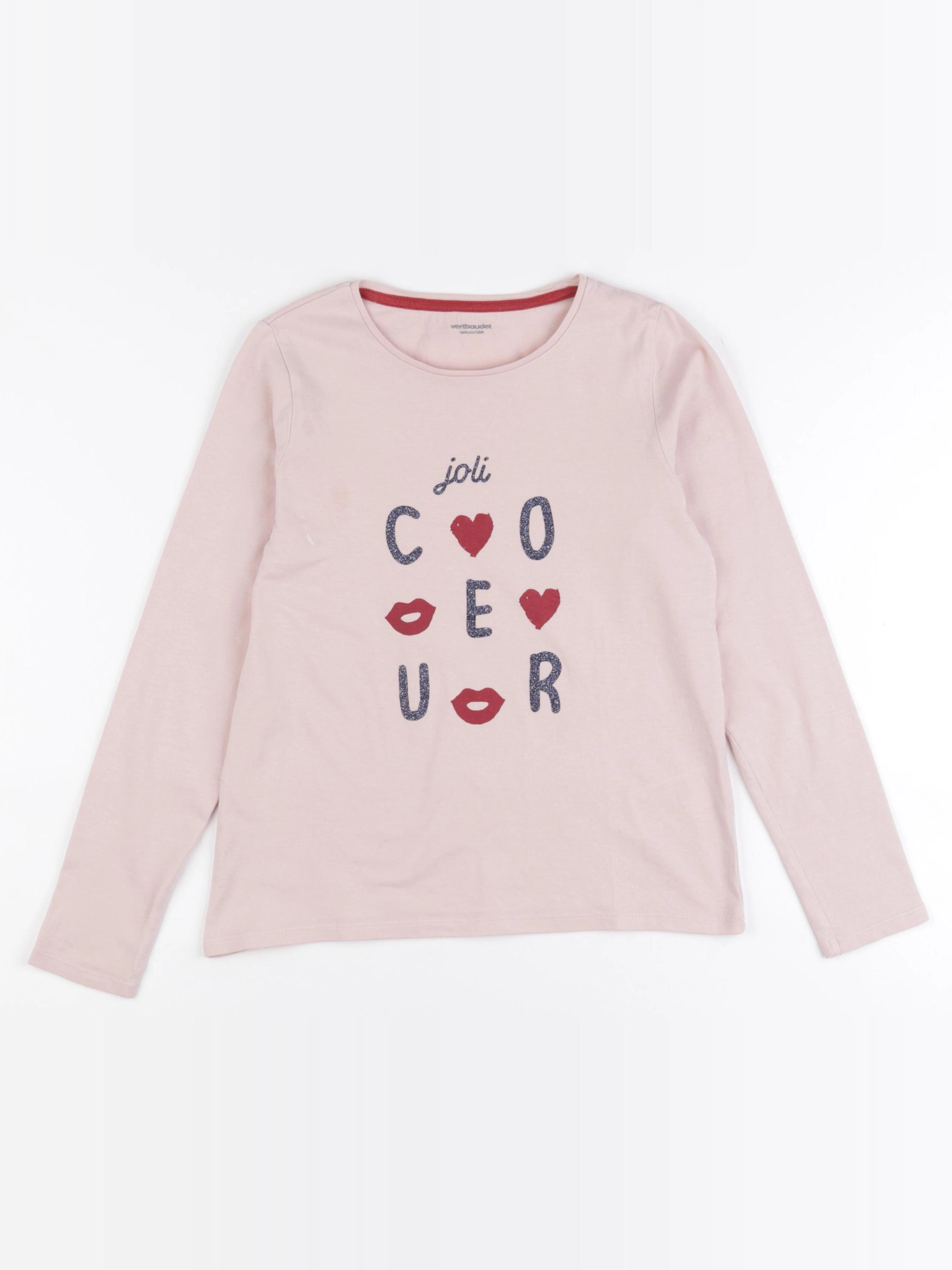 Vertbaudet - tee-shirt rose - 10 ans