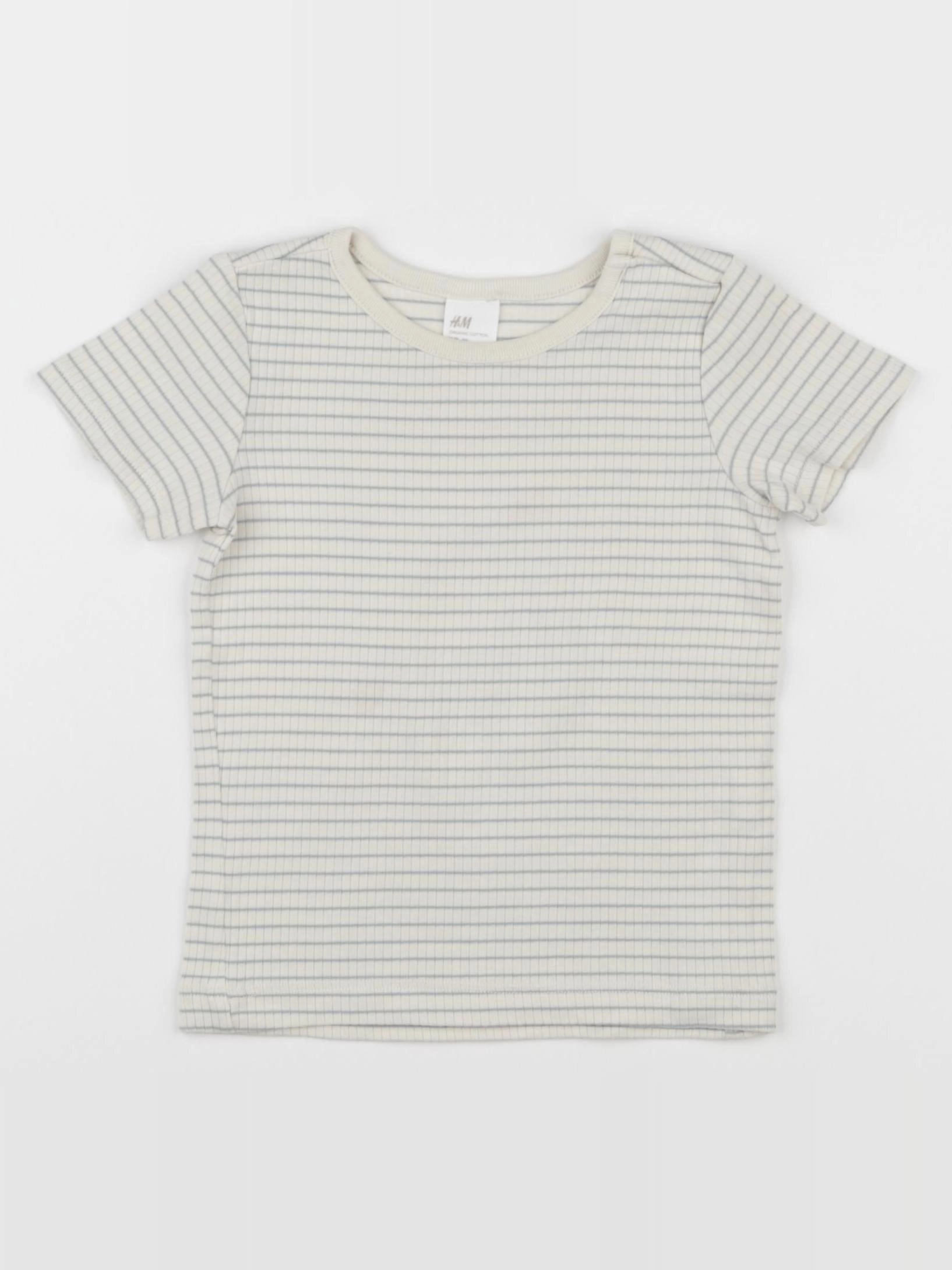 H&M - tee-shirt vert, beige - 12/18 mois