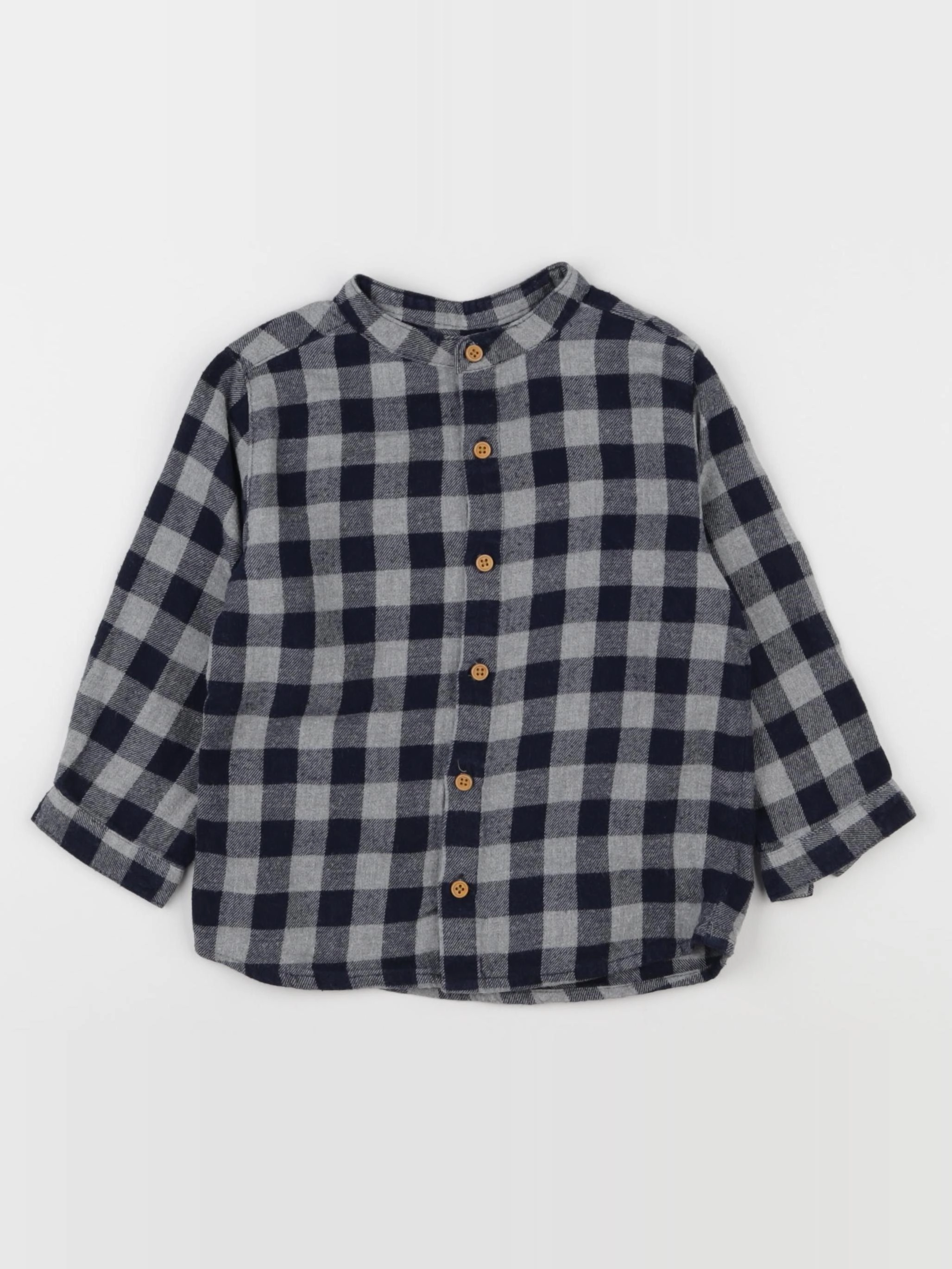 Boutchou - chemise bleu, gris - 24 mois