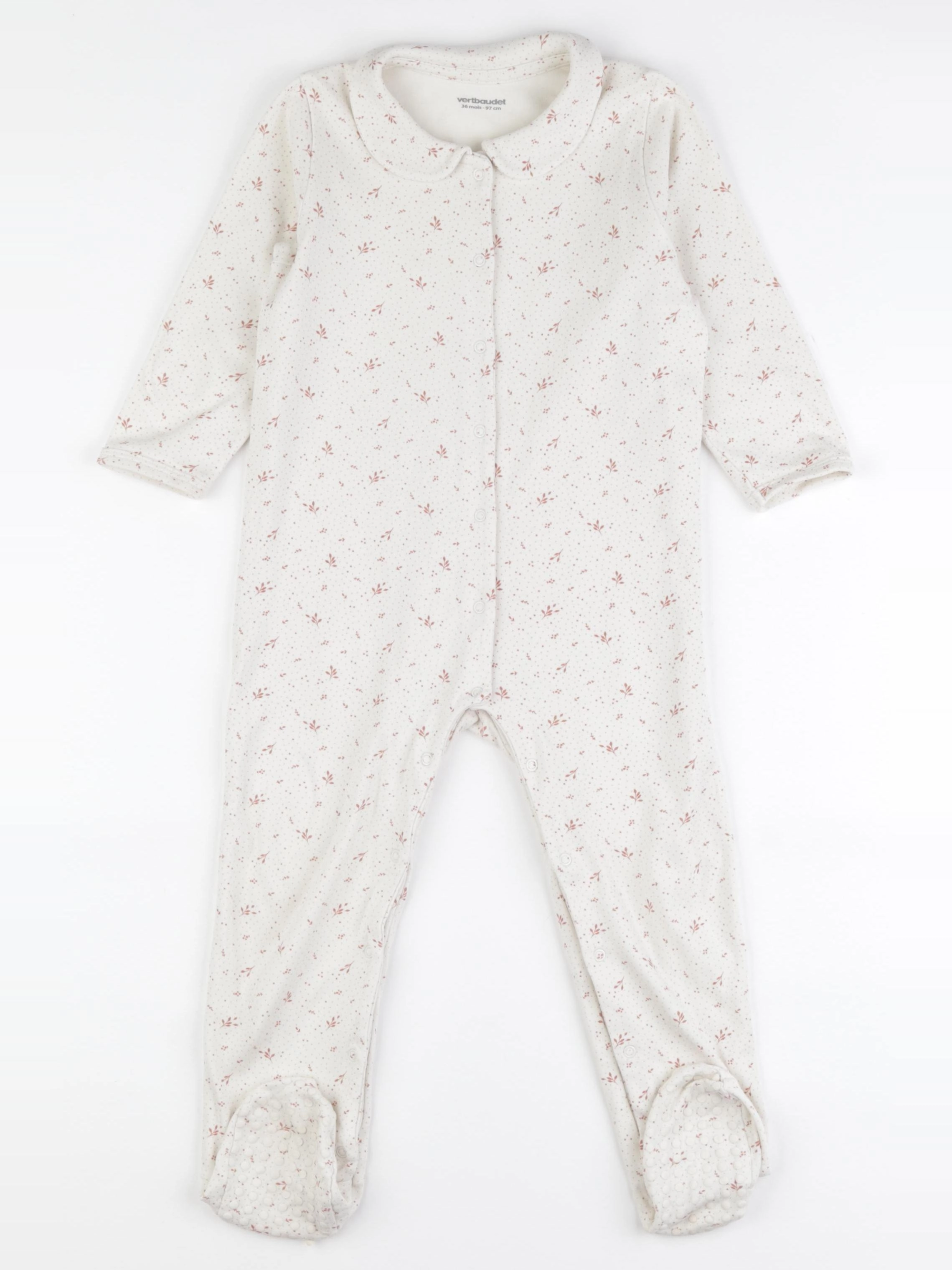 Vertbaudet - pyjama coton beige - 36 mois