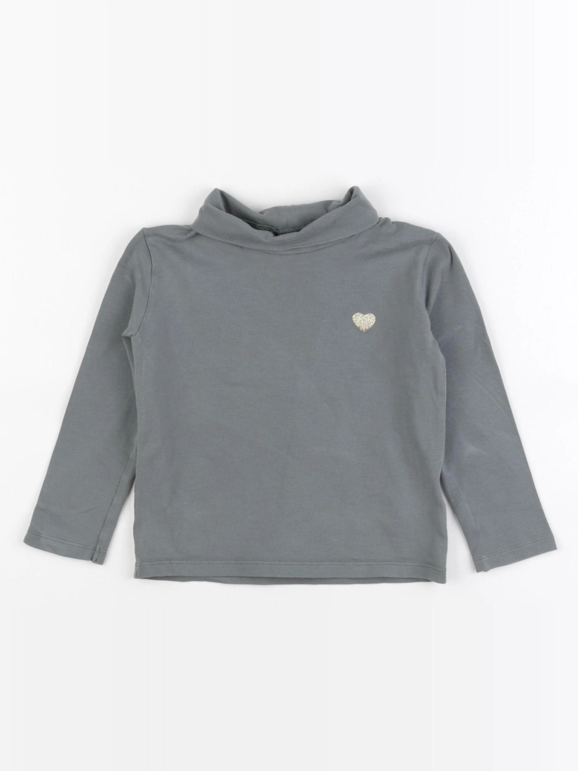 Vertbaudet - sous-pull or, vert - 3 ans