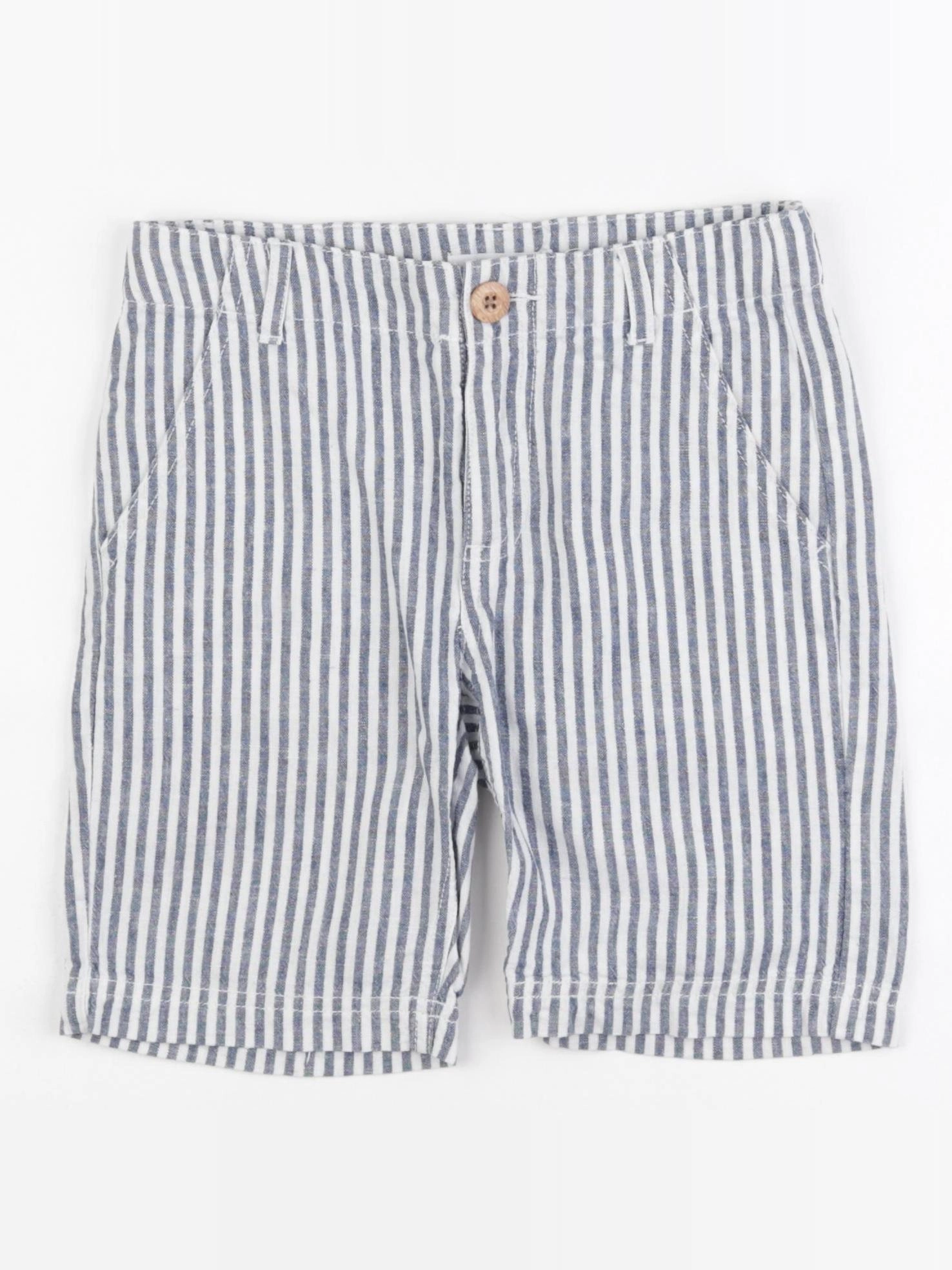 Monoprix - short blanc, bleu - 6 ans