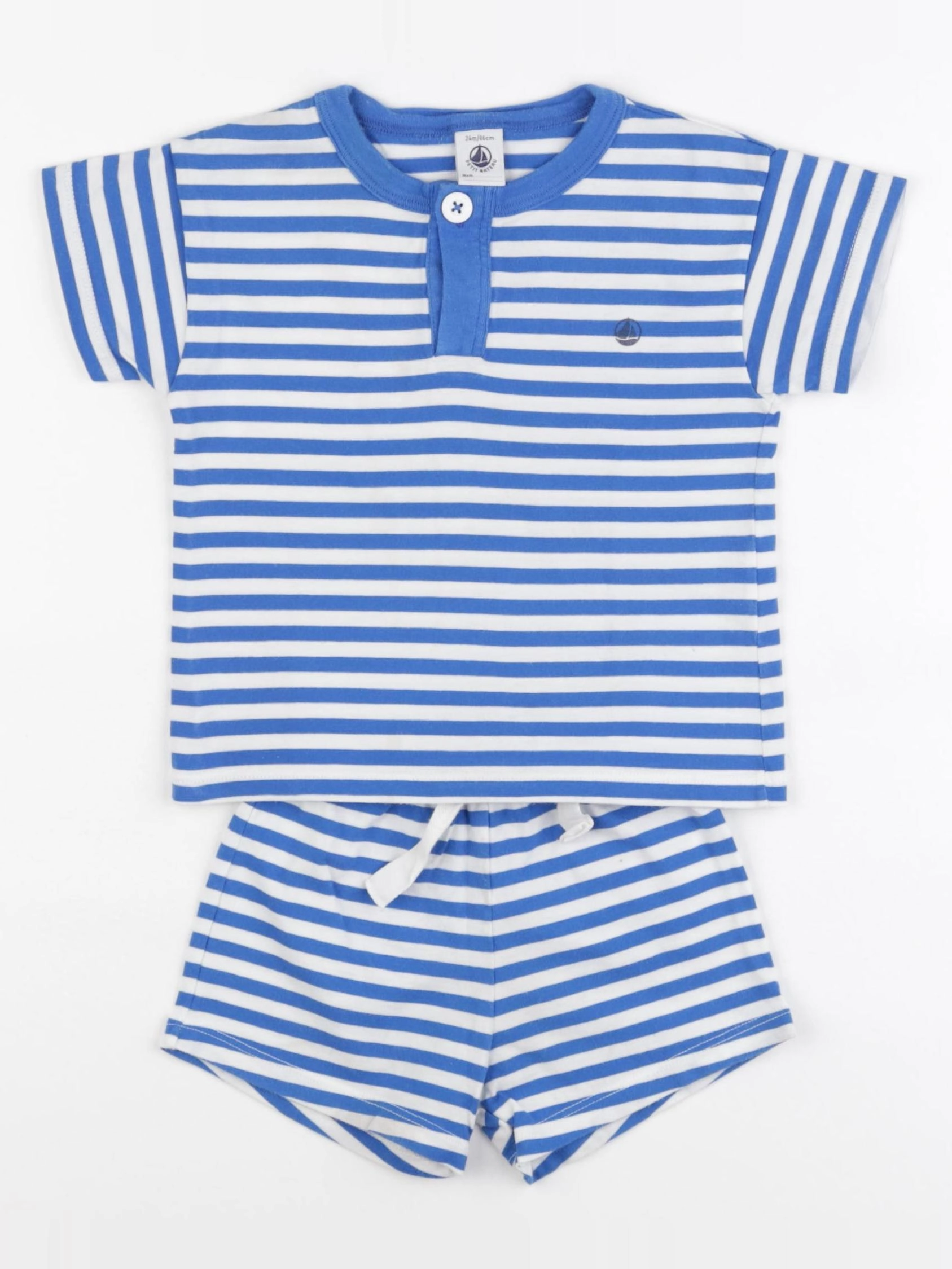 Petit Bateau - pyjama coton bleu - 24 mois