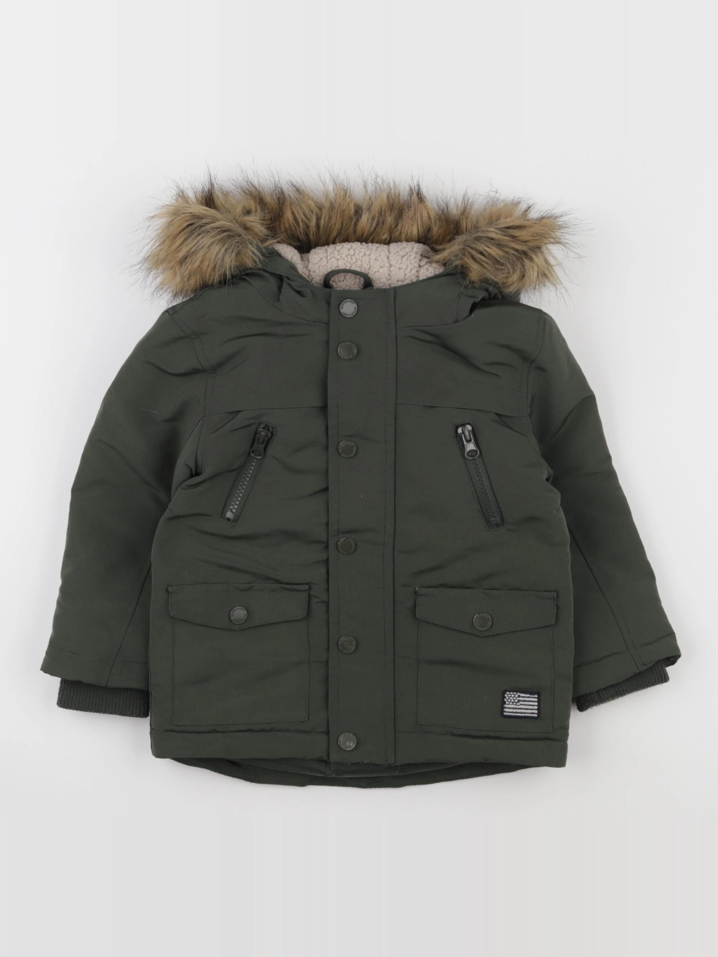 Vertbaudet - parka vert - 3 ans