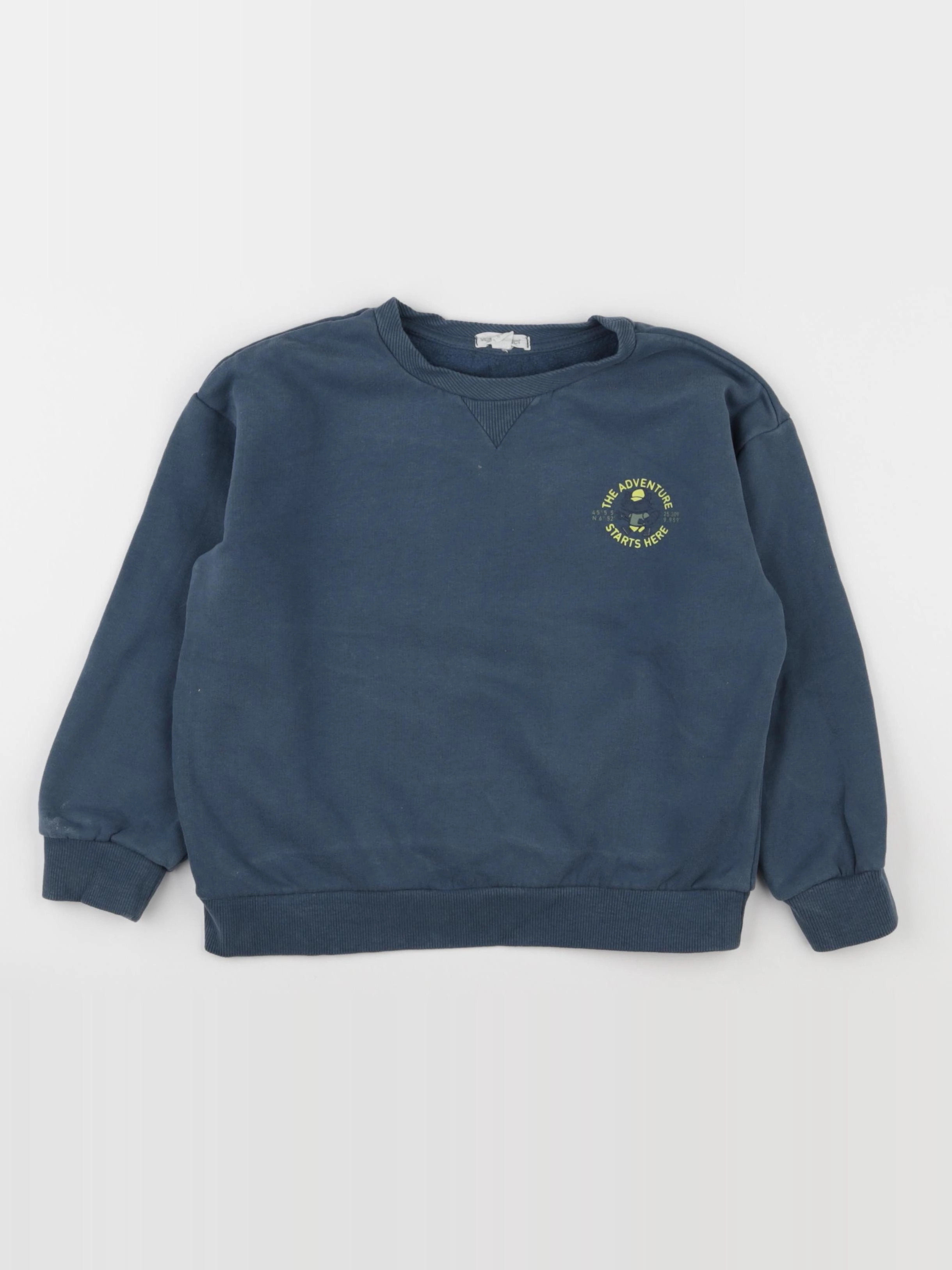 Vertbaudet - sweat imprimé au dos bleu - 6 ans