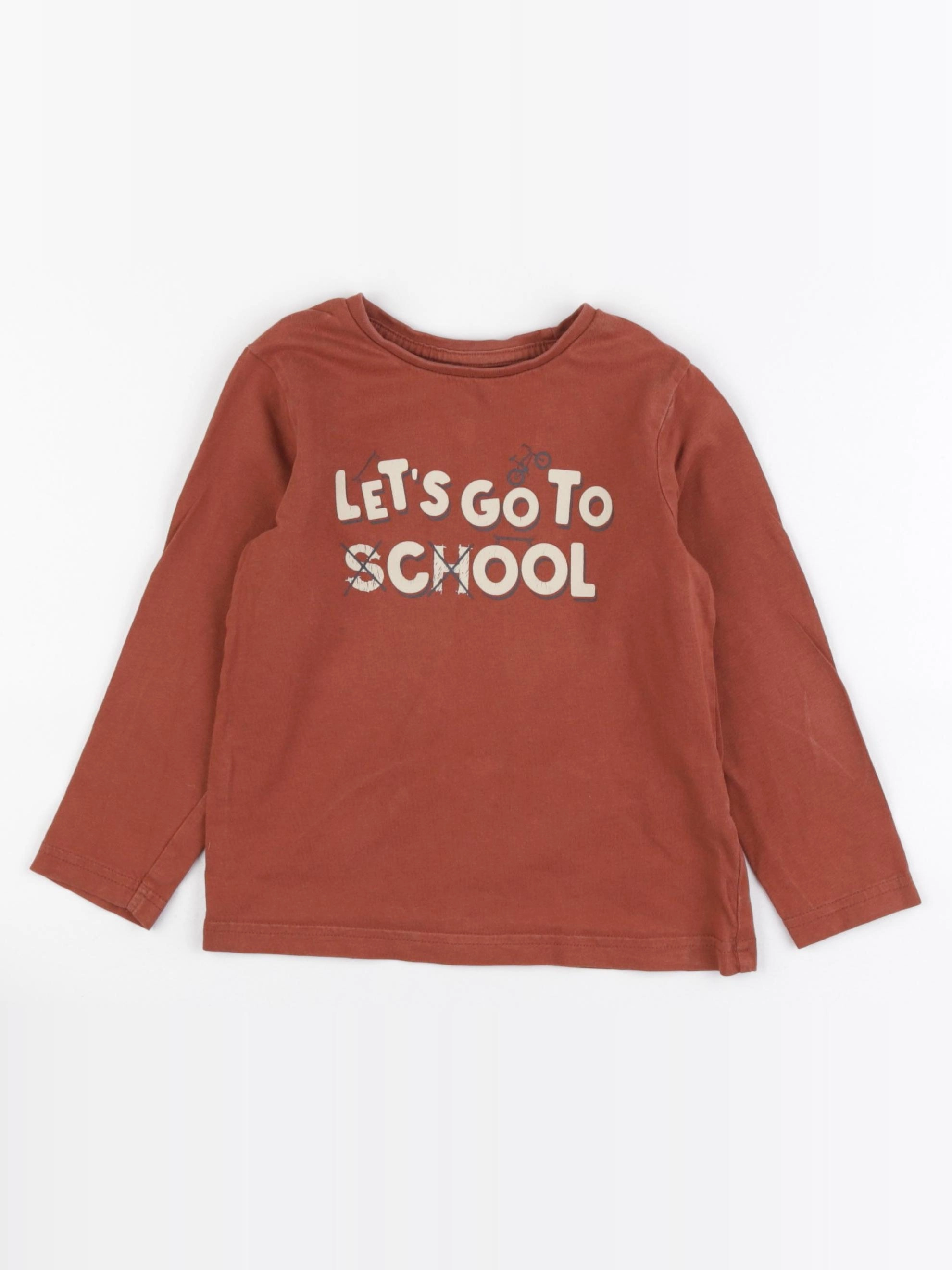 Vertbaudet - tee-shirt marron - 4 ans