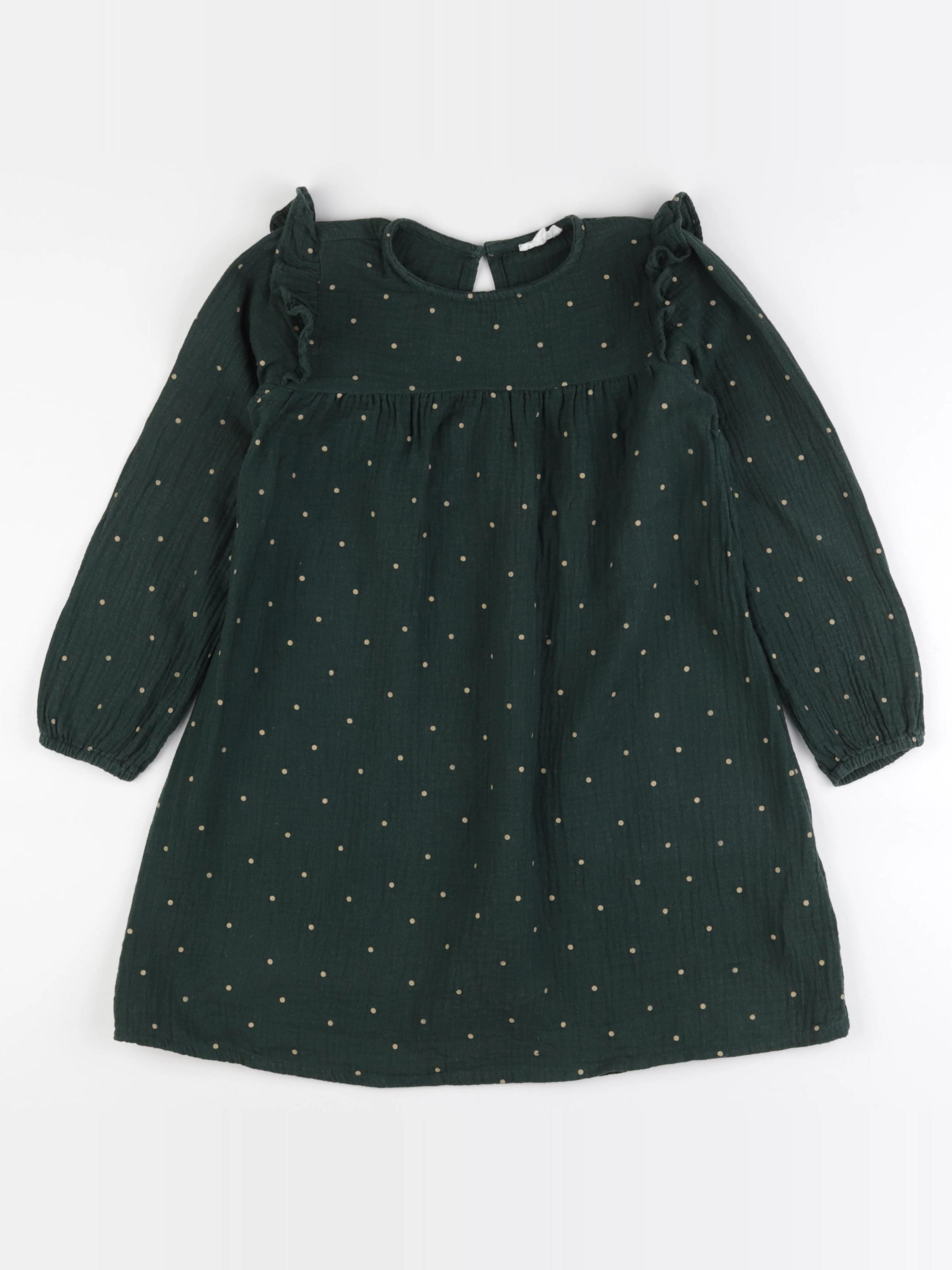 Vertbaudet - robe or, vert - 8 ans