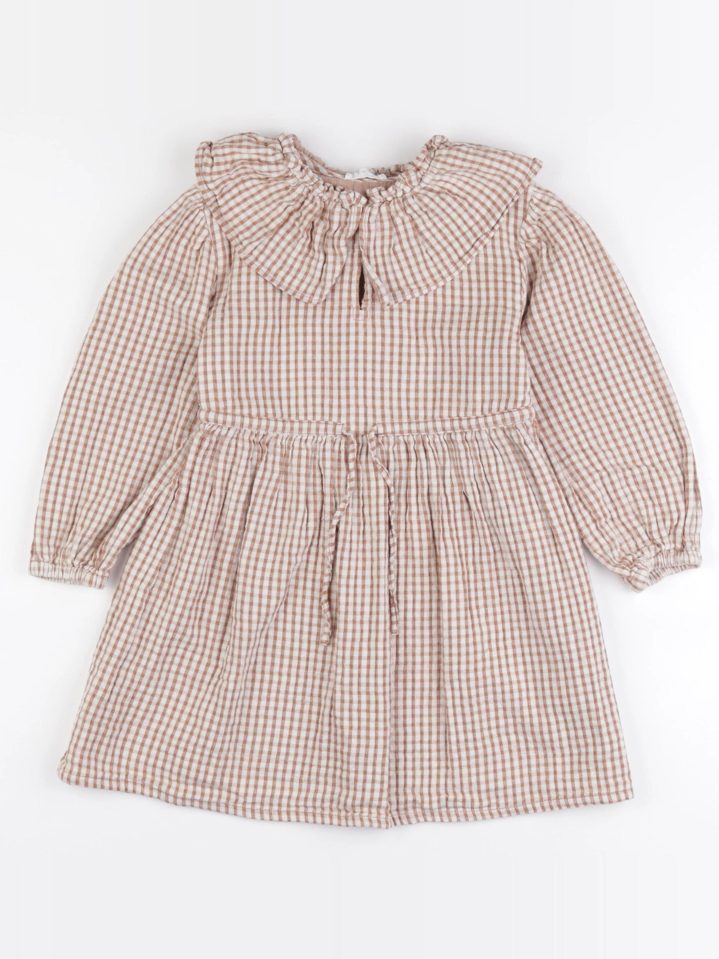 Vertbaudet - robe beige, marron - 6 ans