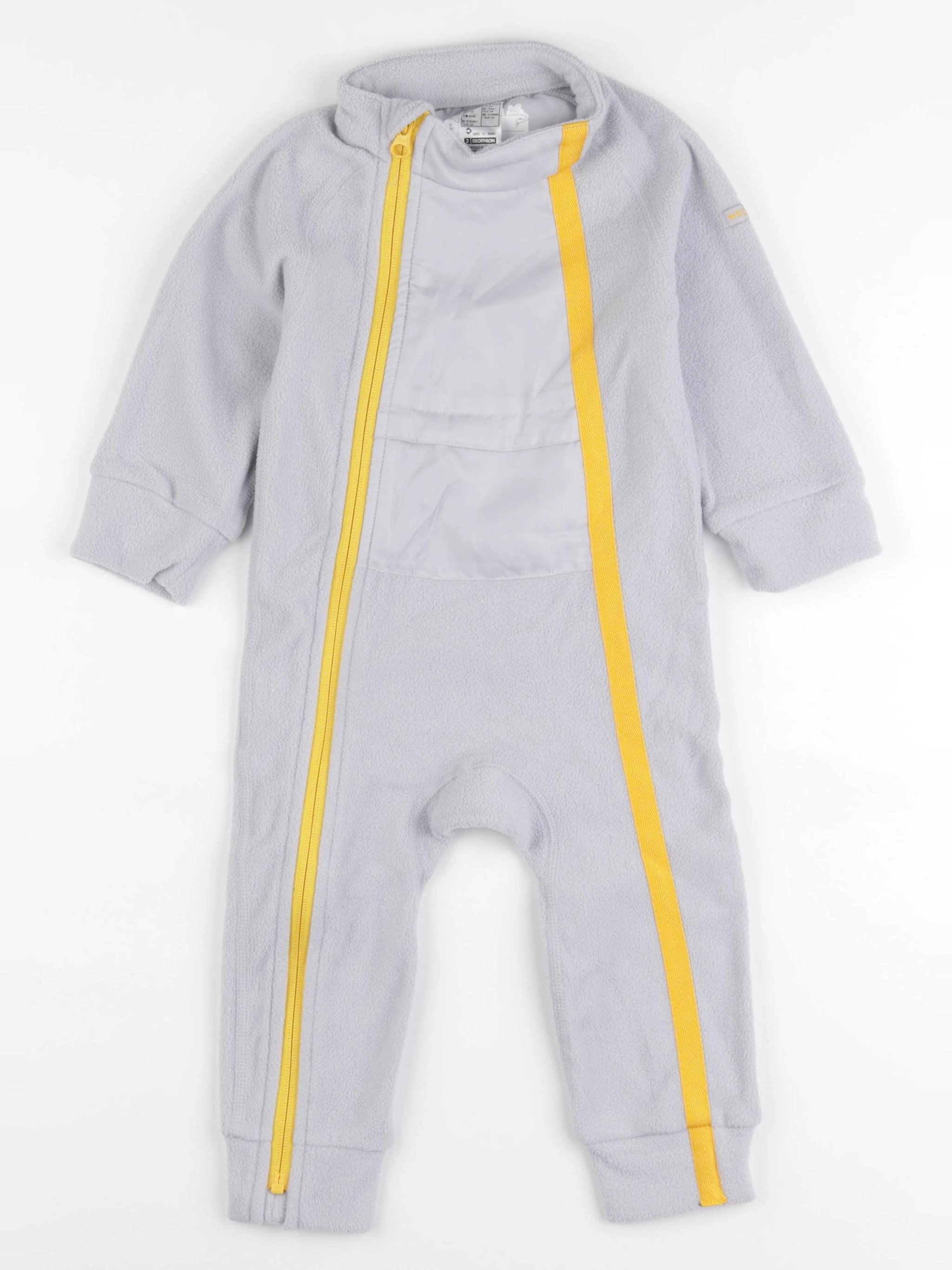 Decathlon ski - combinaison polaire gris, jaune - 18 mois