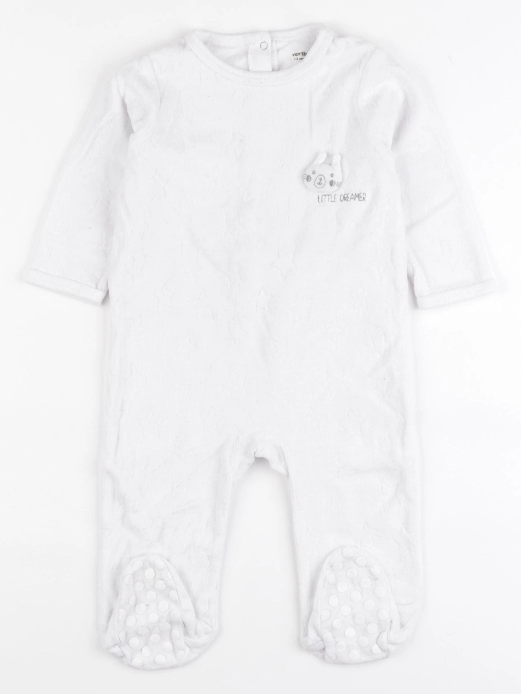 Vertbaudet - pyjama velours blanc - 12 mois