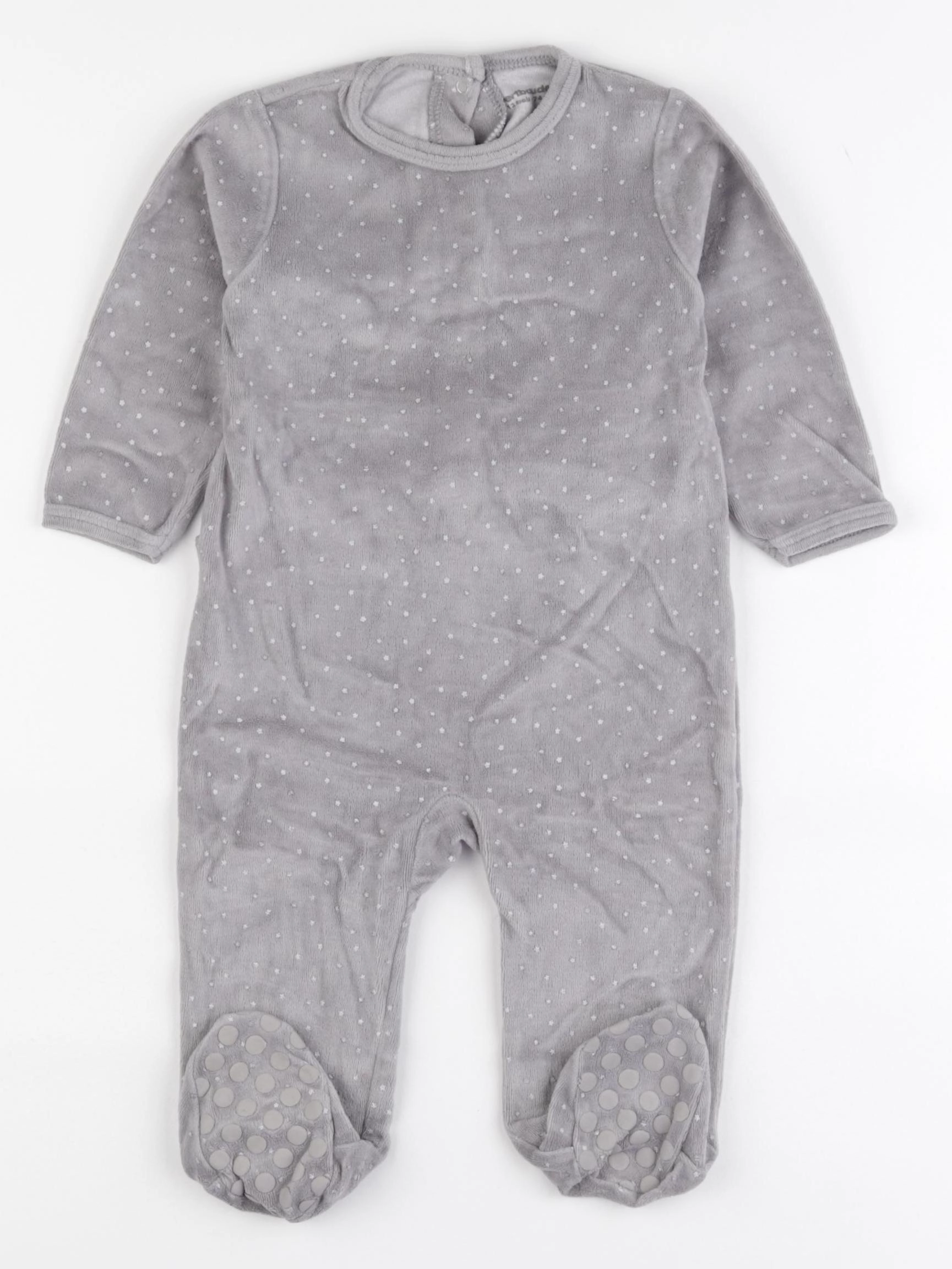 Vertbaudet - pyjama velours gris - 12 mois