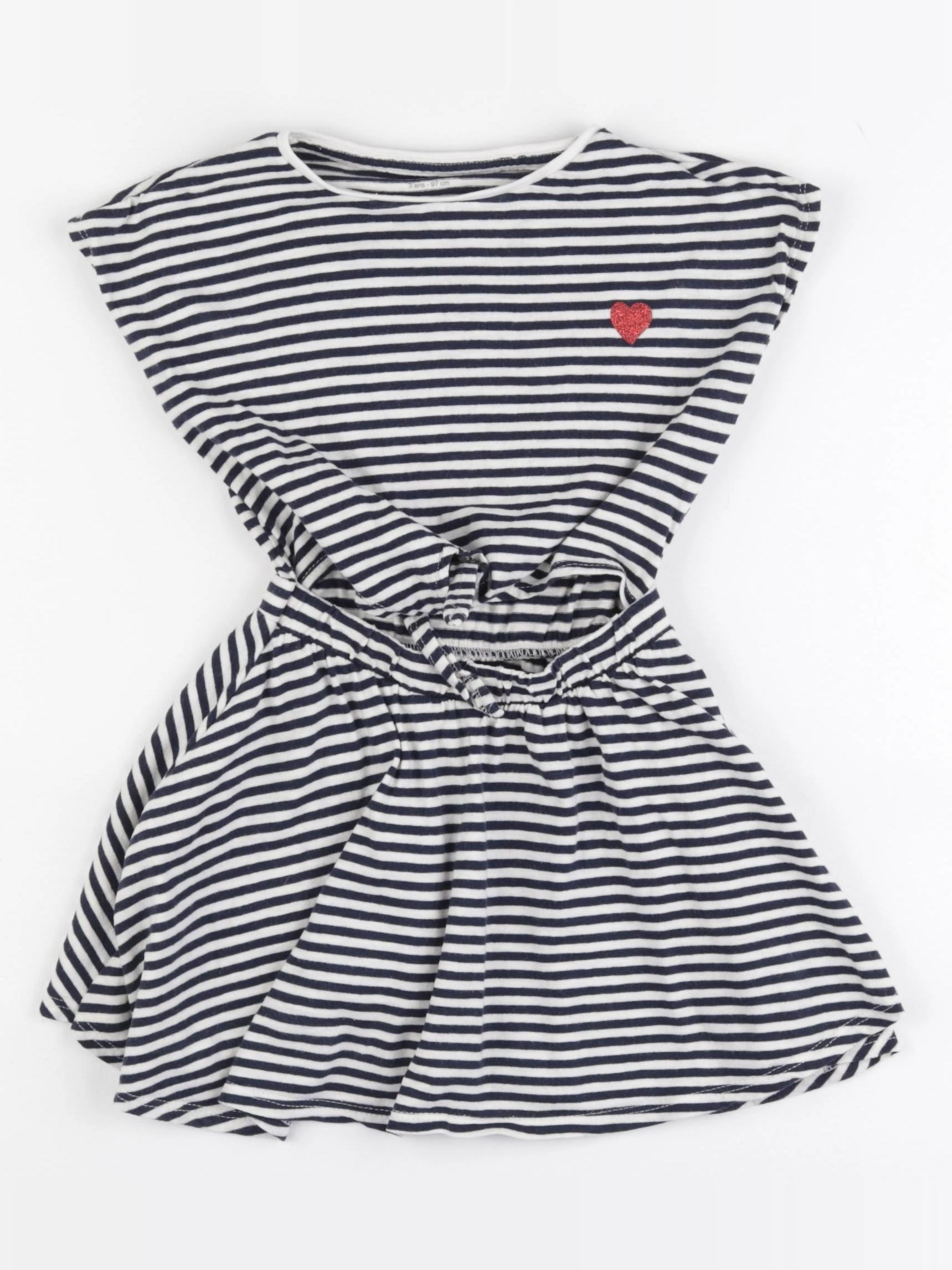 Vertbaudet - robe blanc, bleu - 3 ans