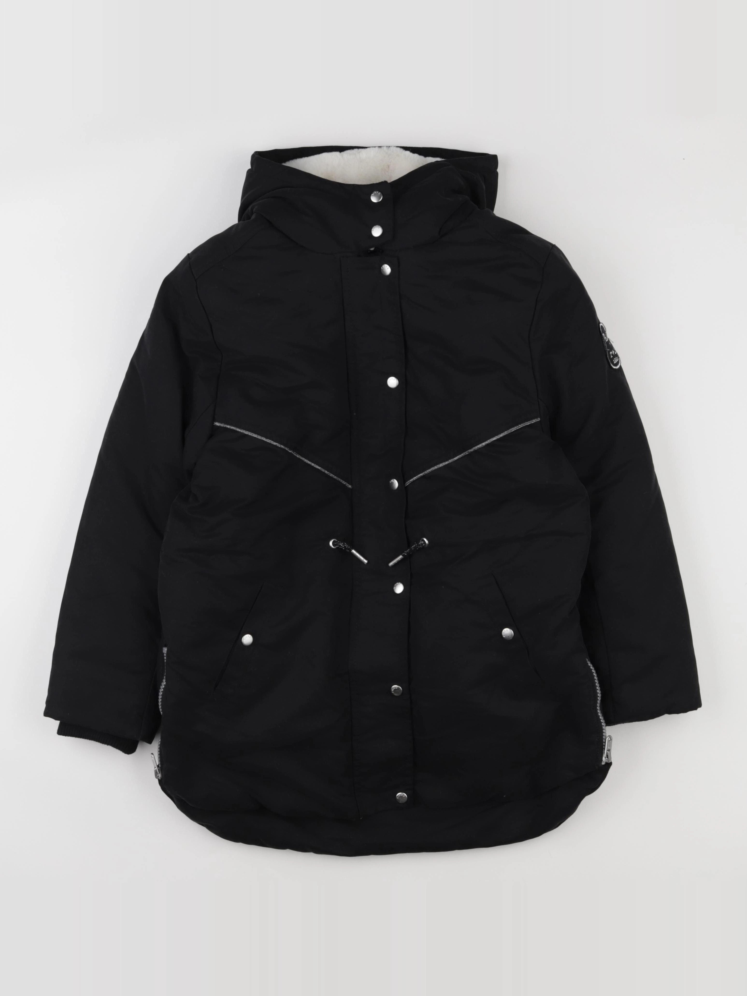 IKKS - manteau doublure amovible noir, argent - 10 ans