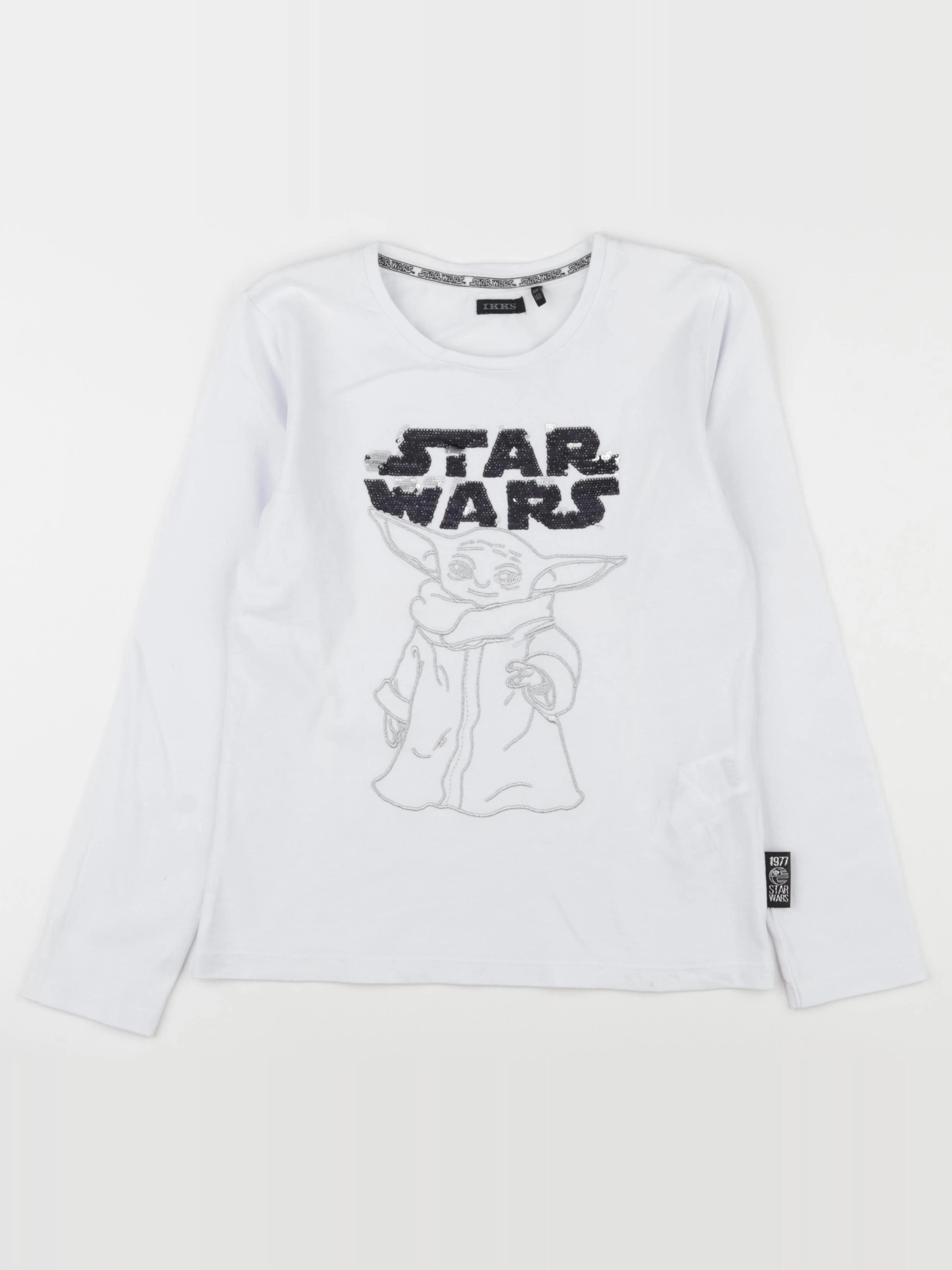 IKKS - tee-shirt blanc, argent - 10 ans