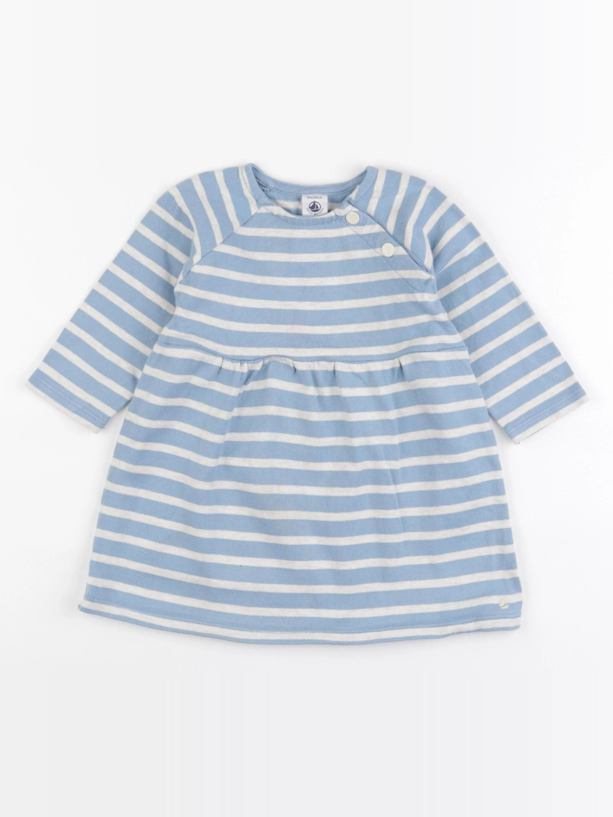 Petit Bateau - robe bleu - 18 mois