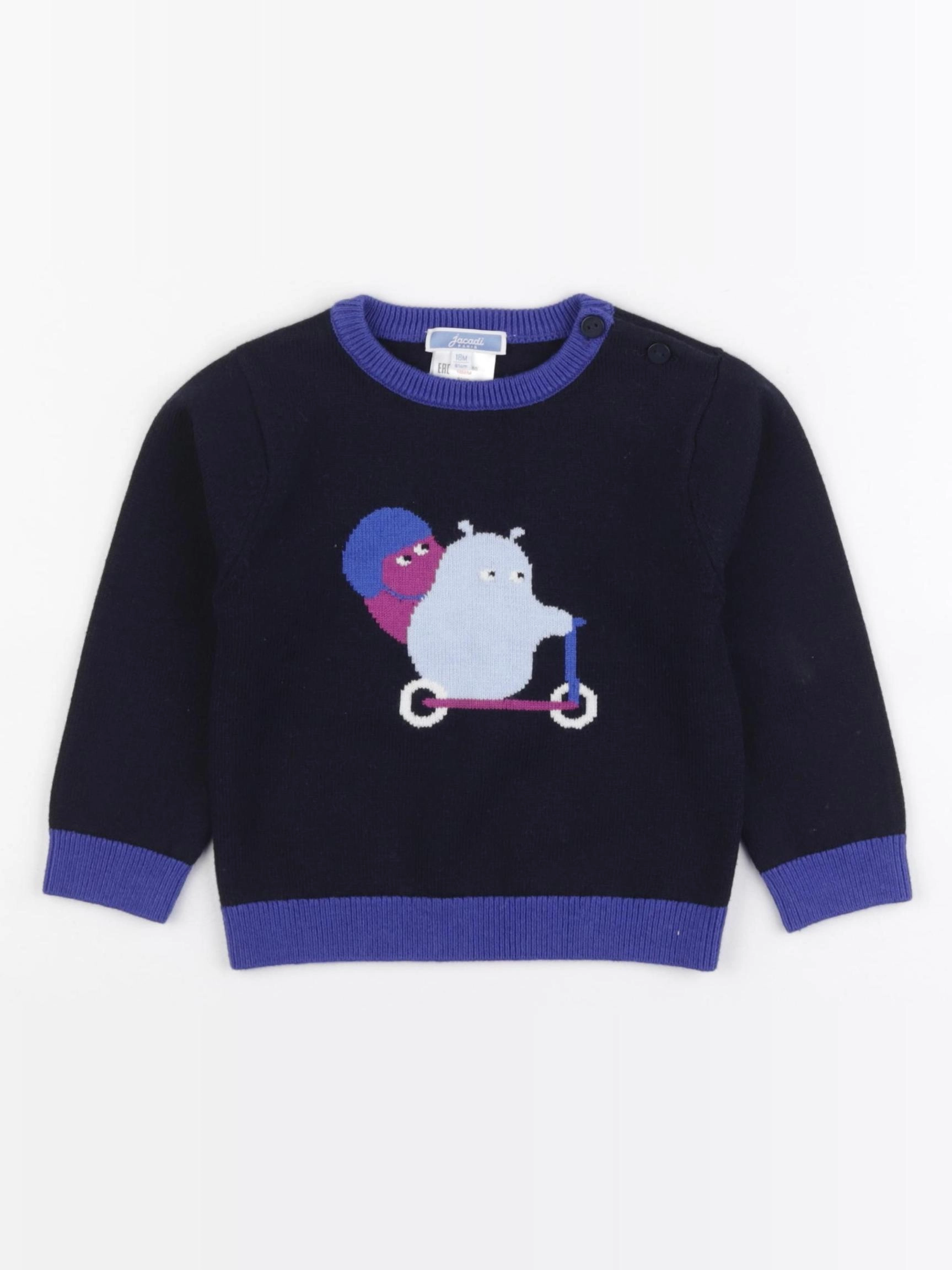 Jacadi - pull bleu - 18 mois