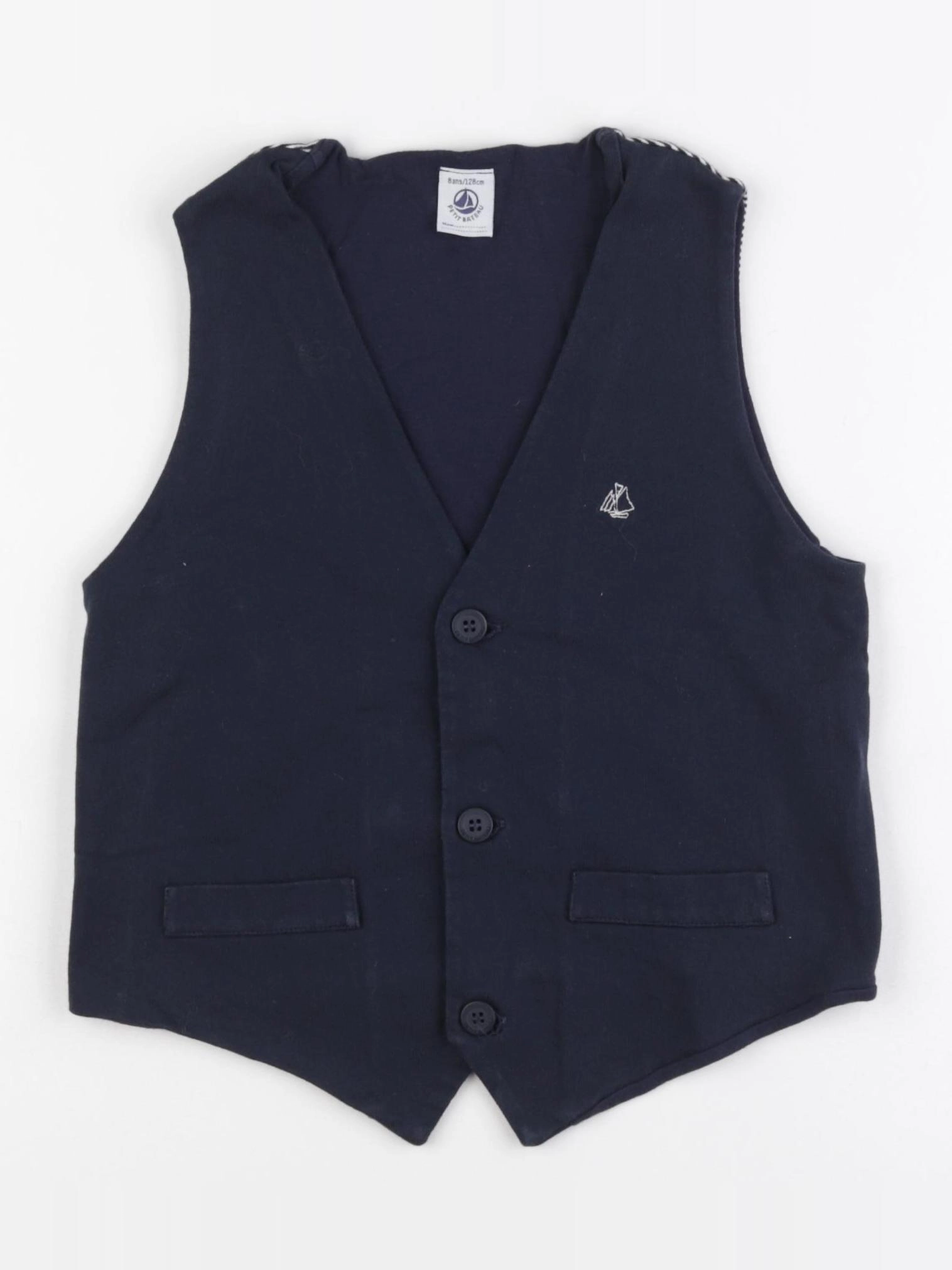 Petit Bateau - gilet bleu - 8 ans
