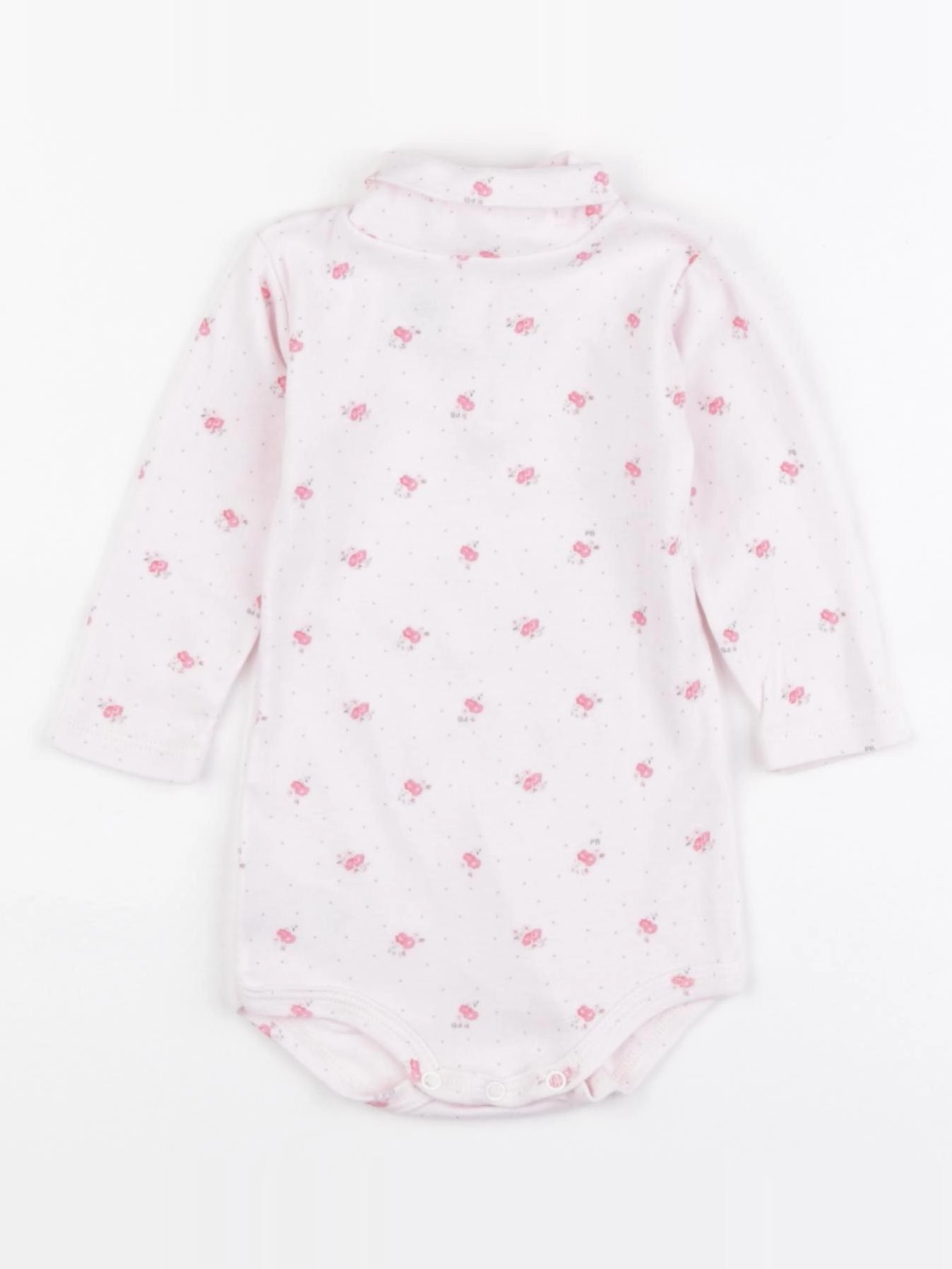 Petit Bateau - body à col rose - 6 mois