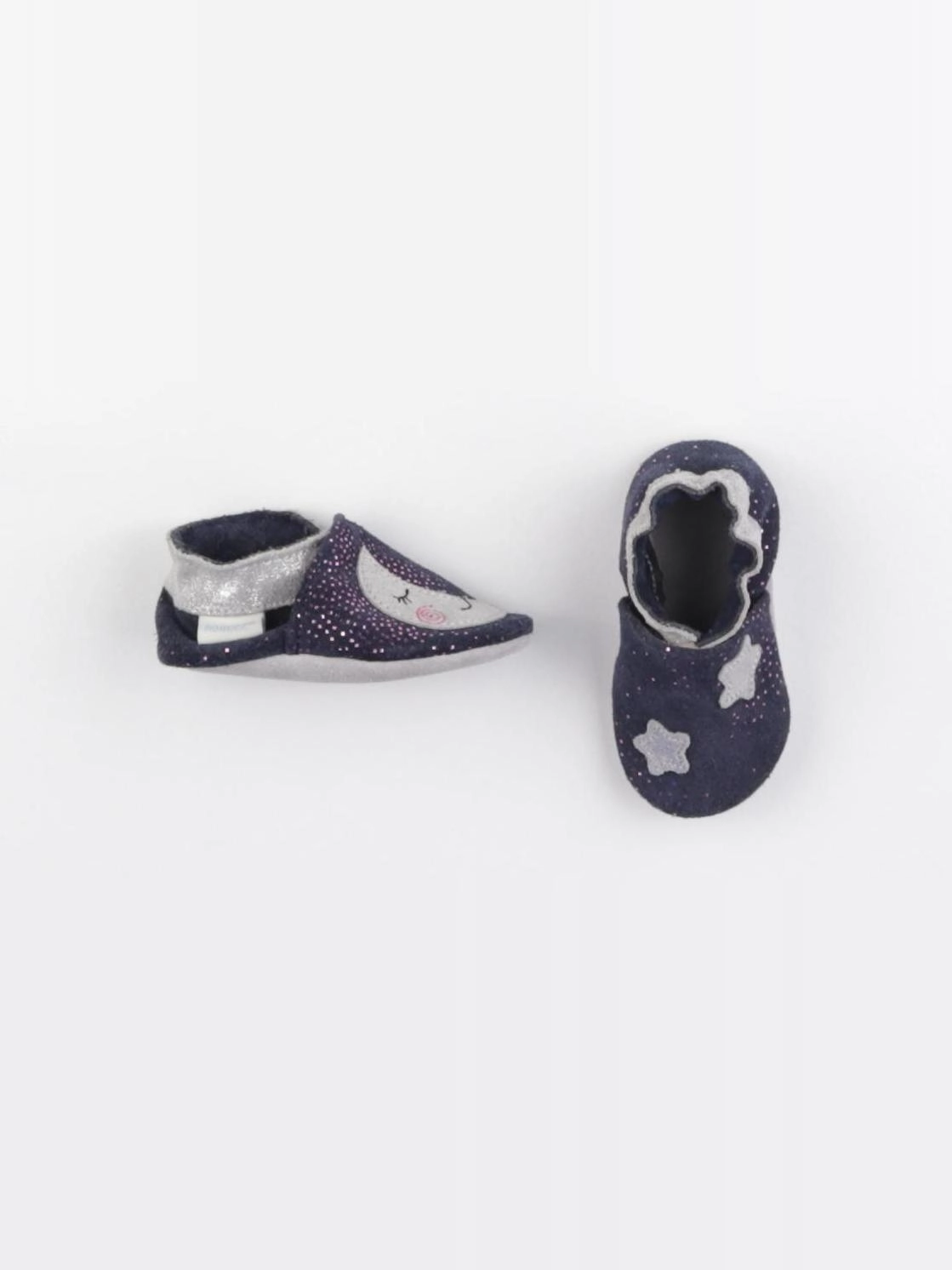 Robeez - chaussons bleu, rose, argent - pointure 16/17