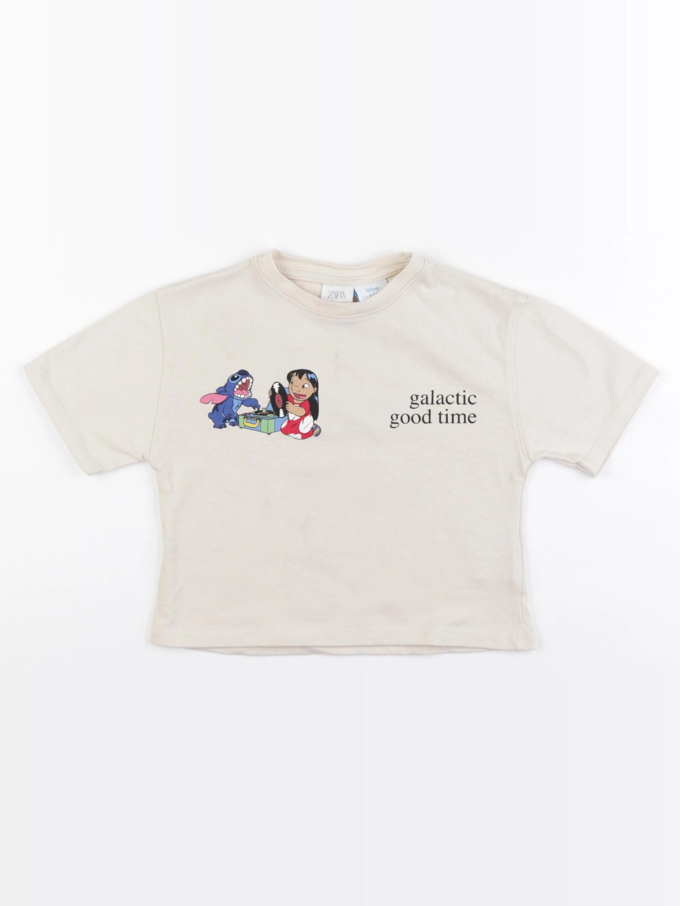 Zara - tee-shirt imprimé au dos beige - 6/7 ans