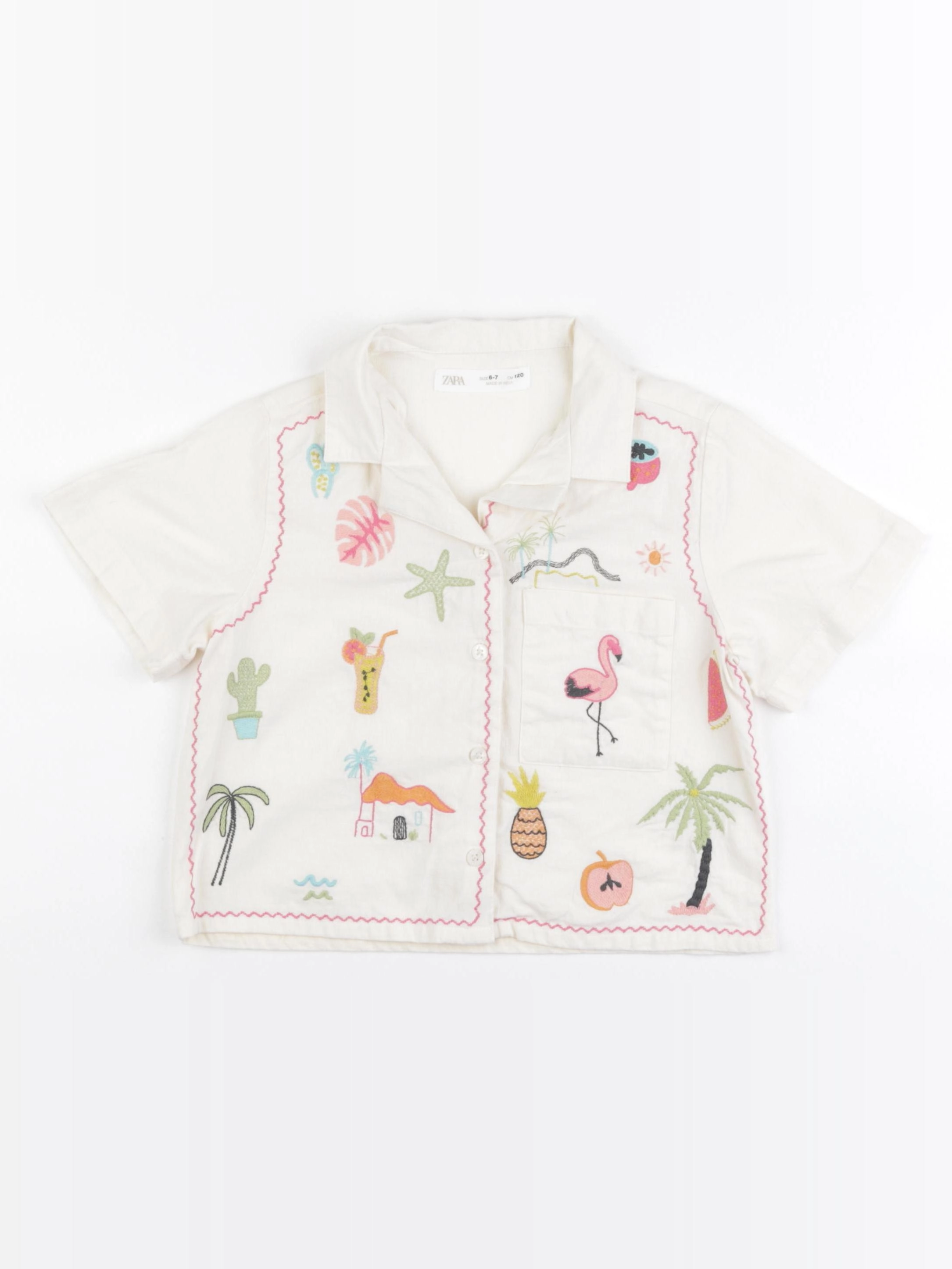 Zara - blouse beige - 6/7 ans