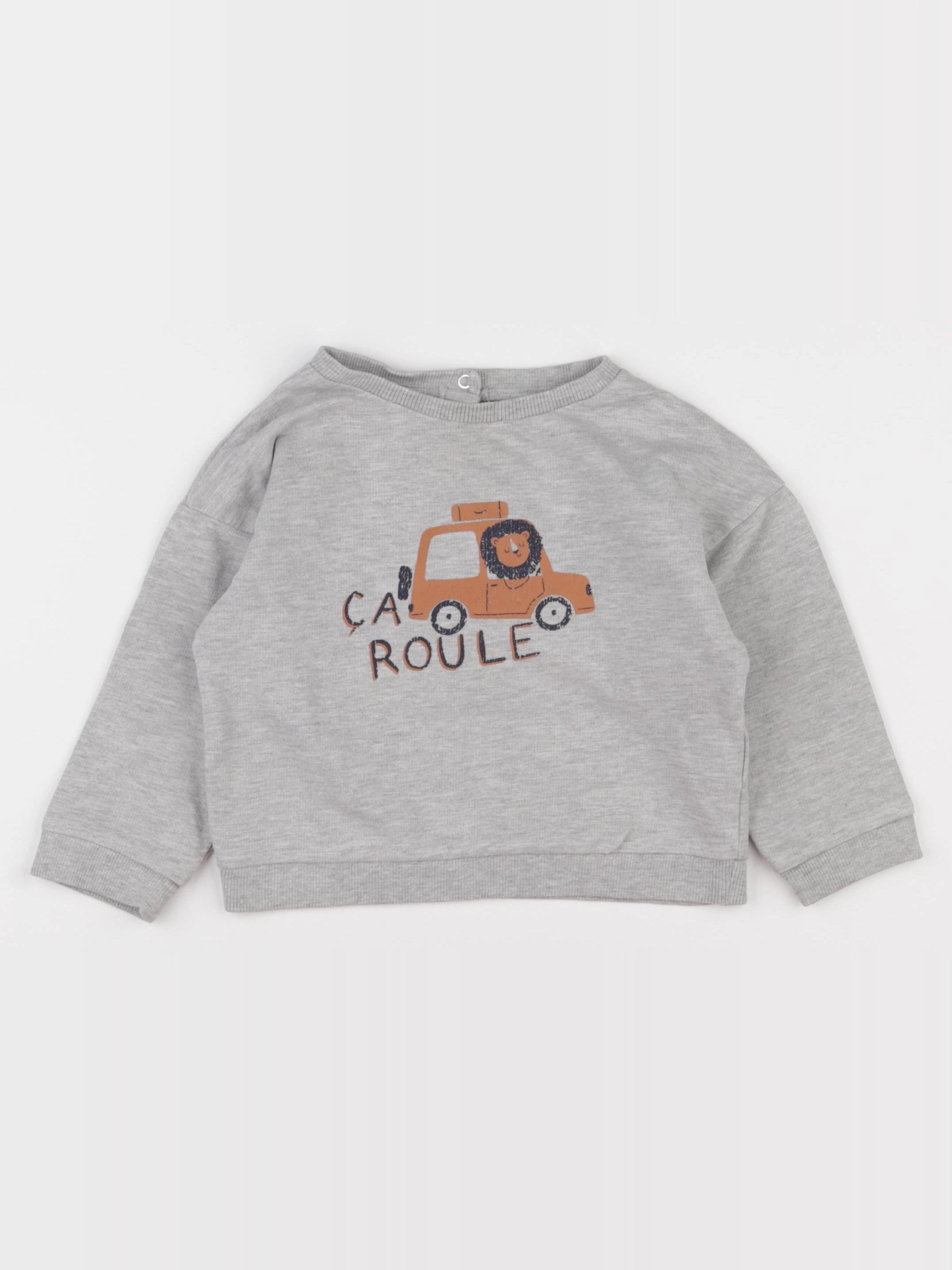 Vertbaudet - sweat gris - 24 mois