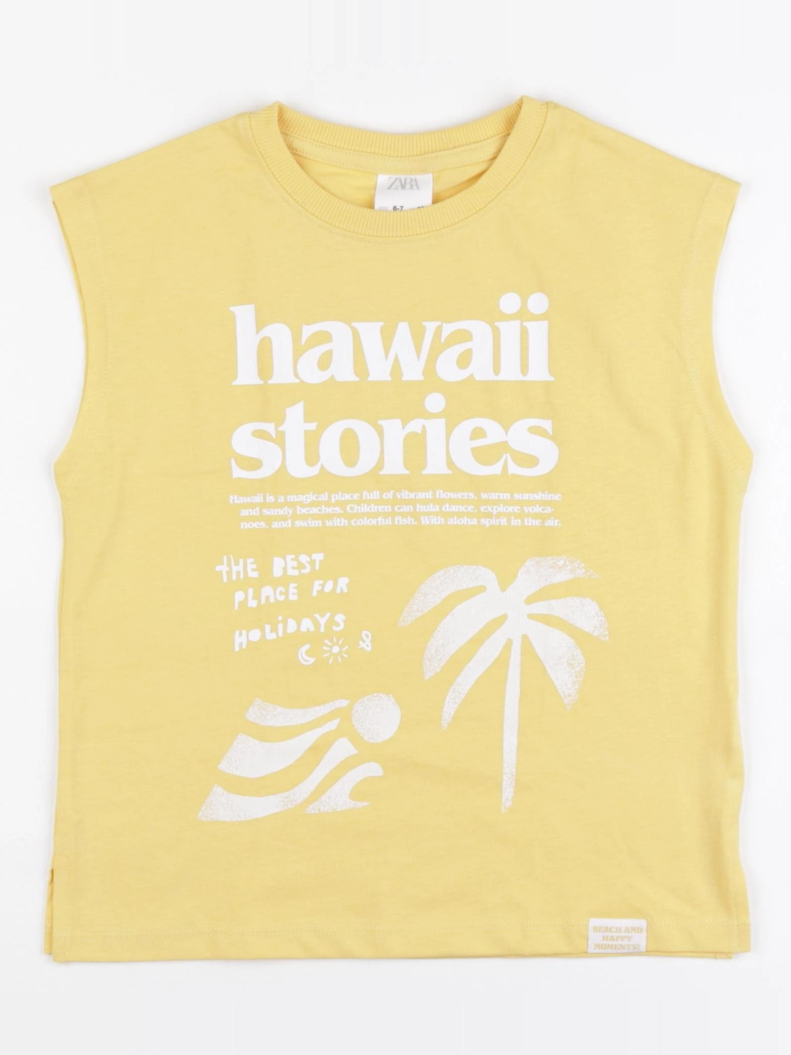 Zara - tee-shirt jaune - 6/7 ans