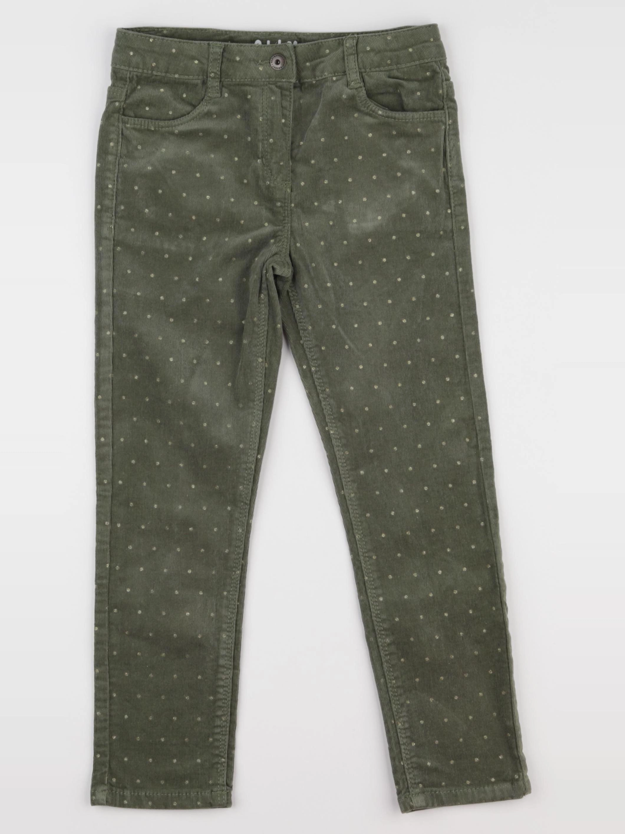 Vertbaudet - pantalon vert, or - 5 ans