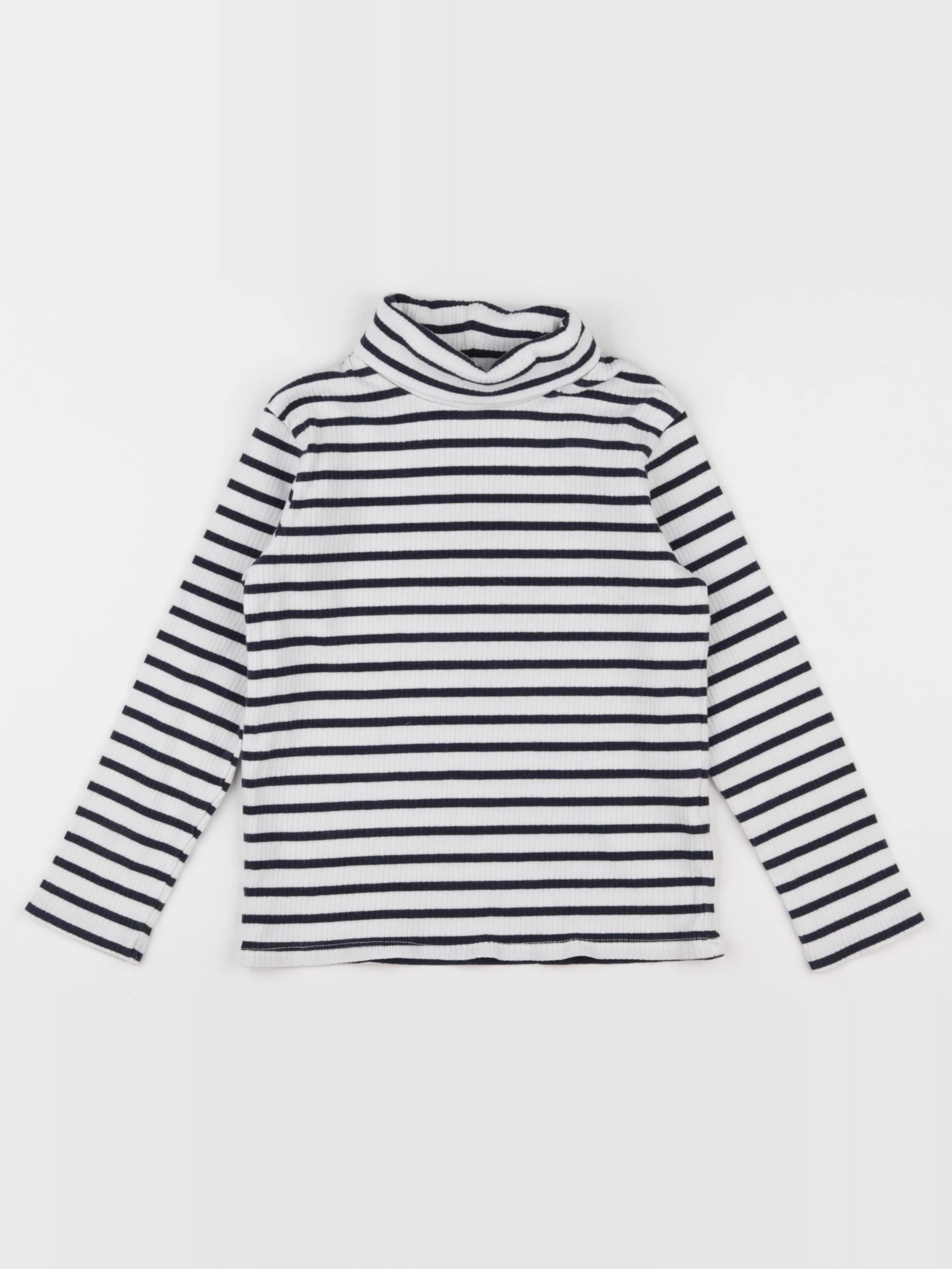 Vertbaudet - sous-pull blanc, bleu - 6 ans