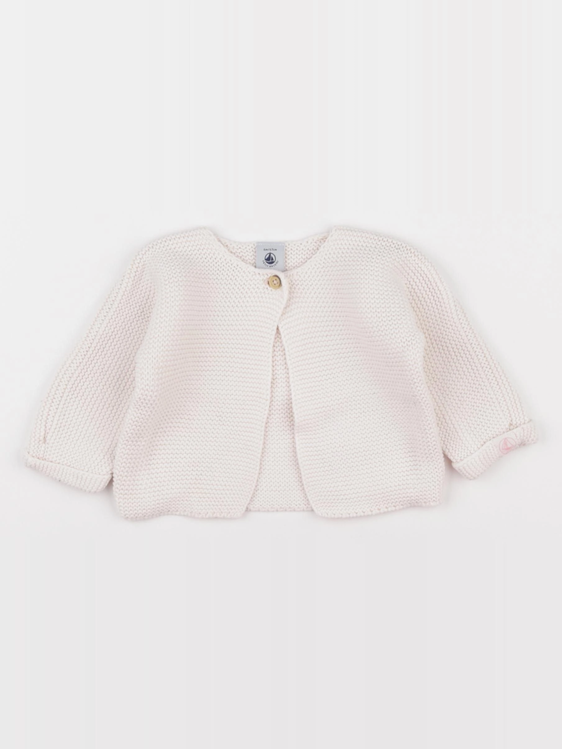 Petit Bateau - gilet rose - 6 mois