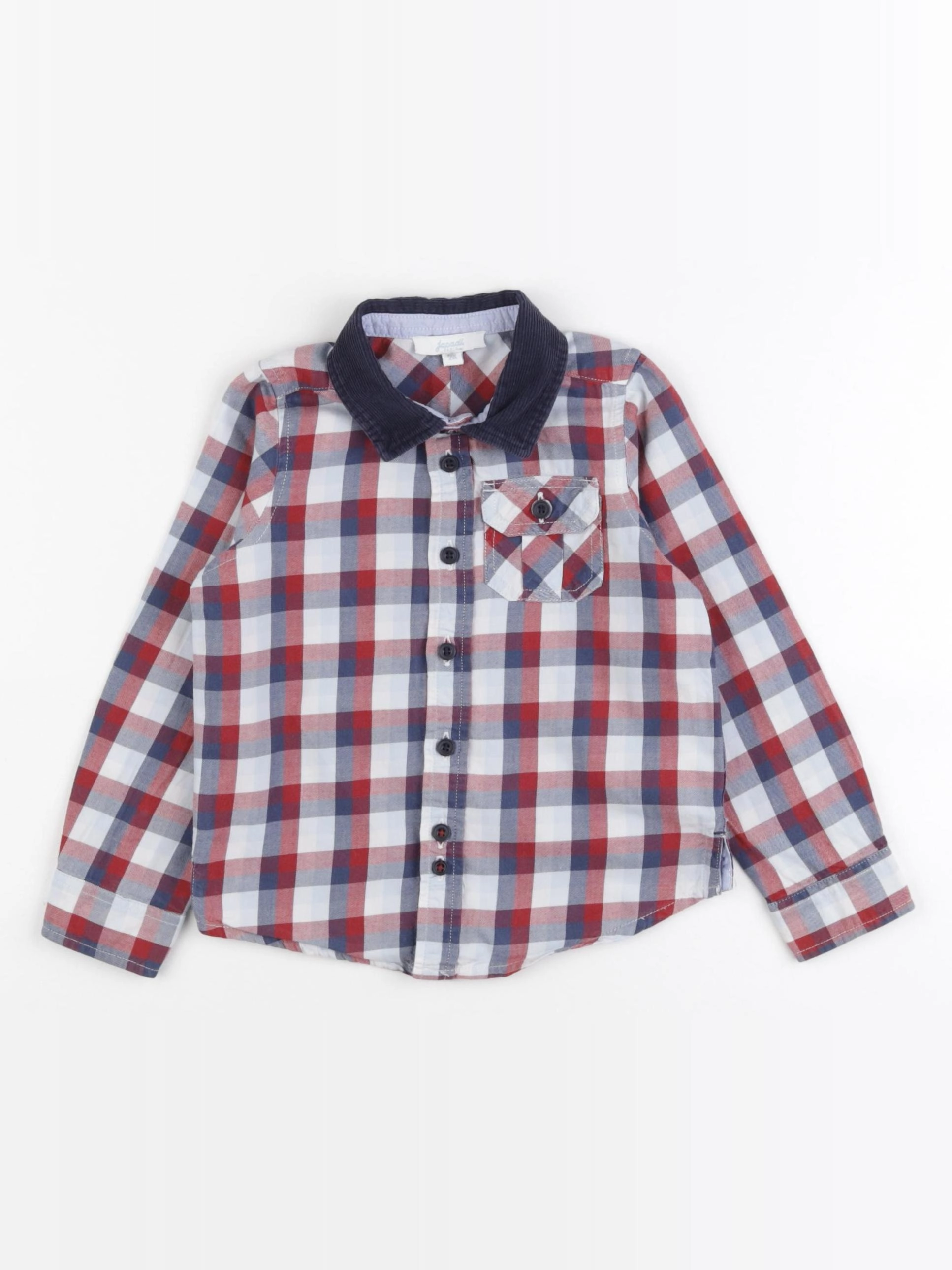 Jacadi - chemise bleu, blanc, rouge - 2 ans