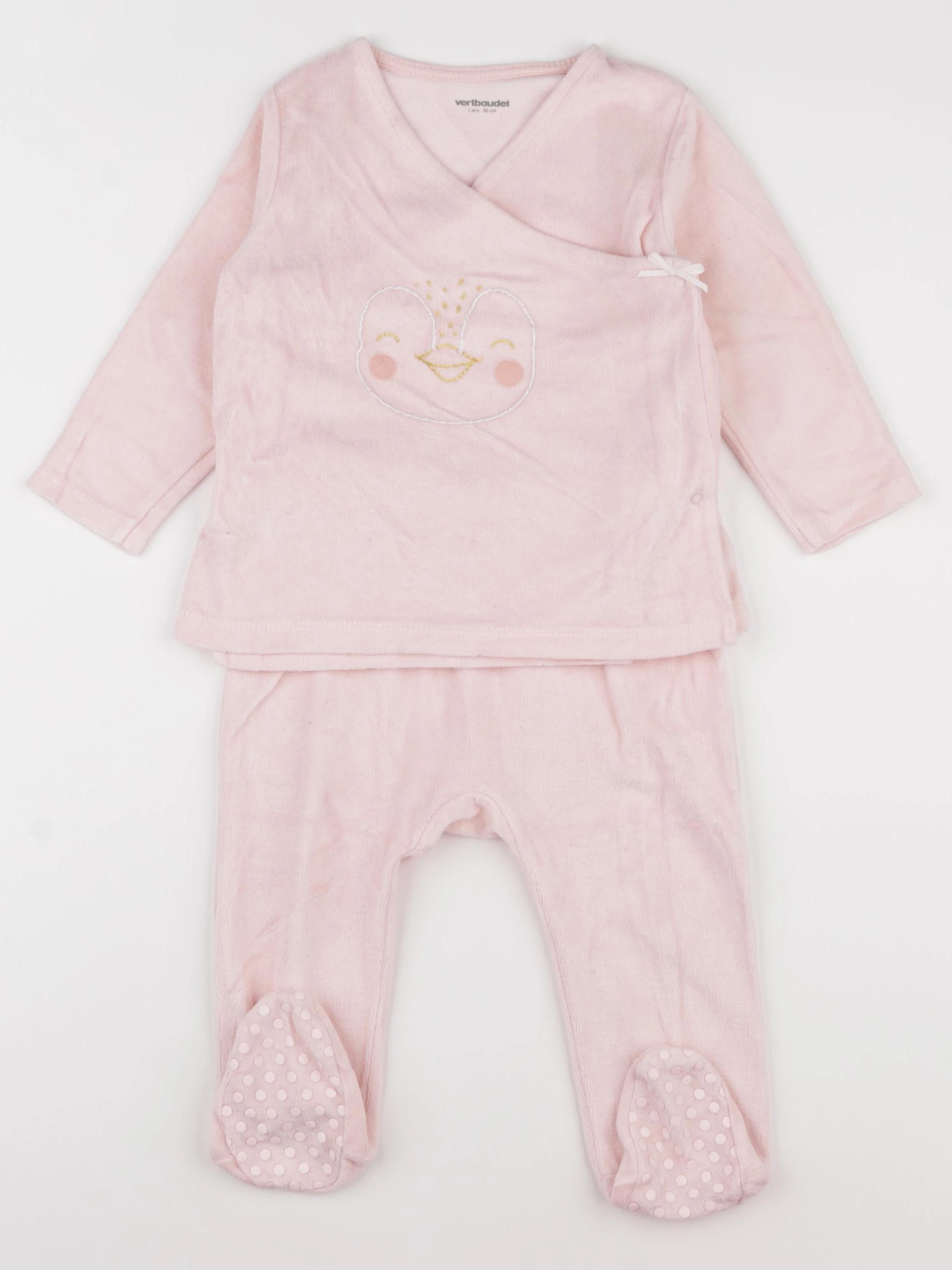 Vertbaudet - pyjama velours rose - 2 ans