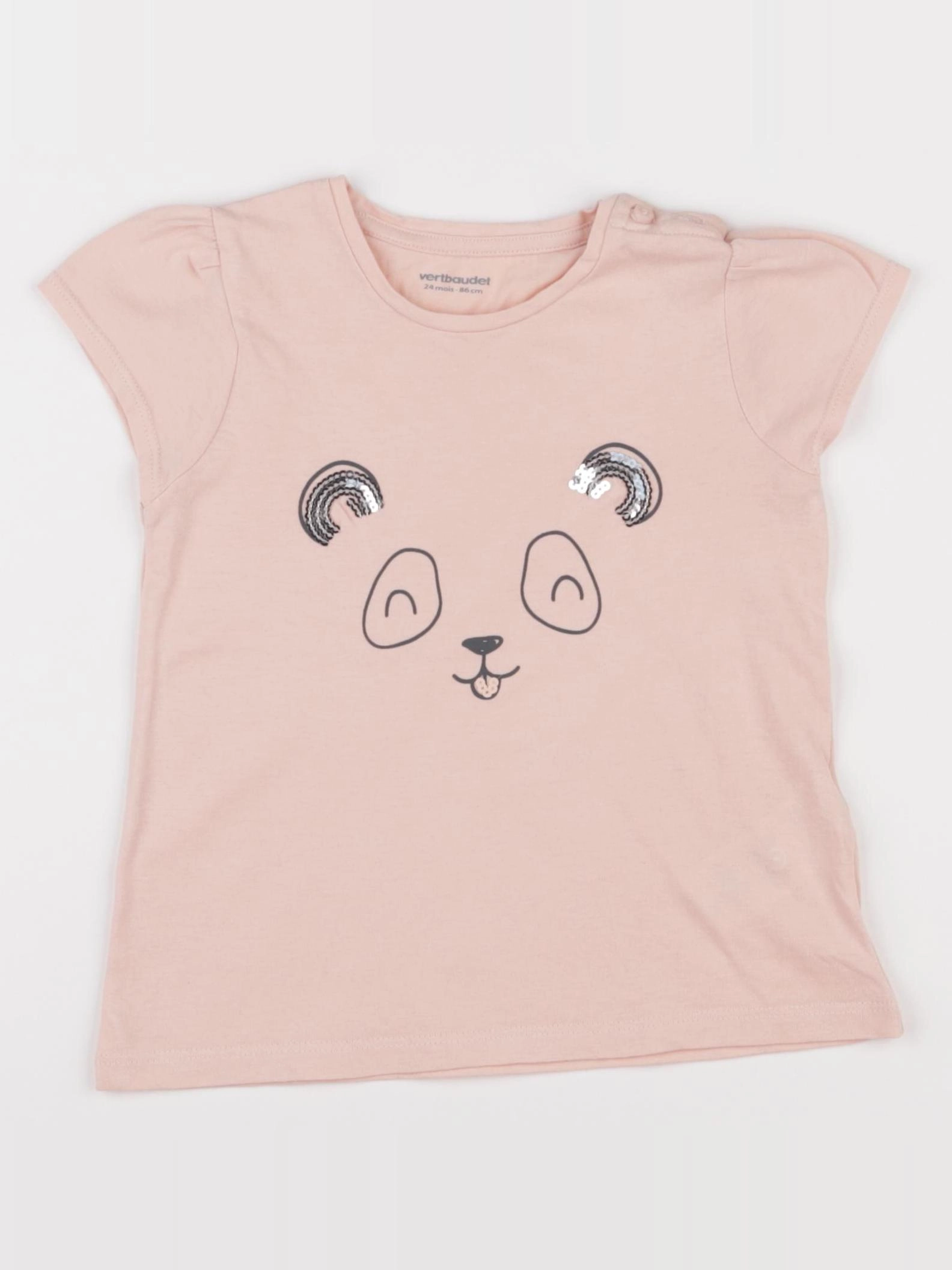 Vertbaudet - tee-shirt rose - 24 mois