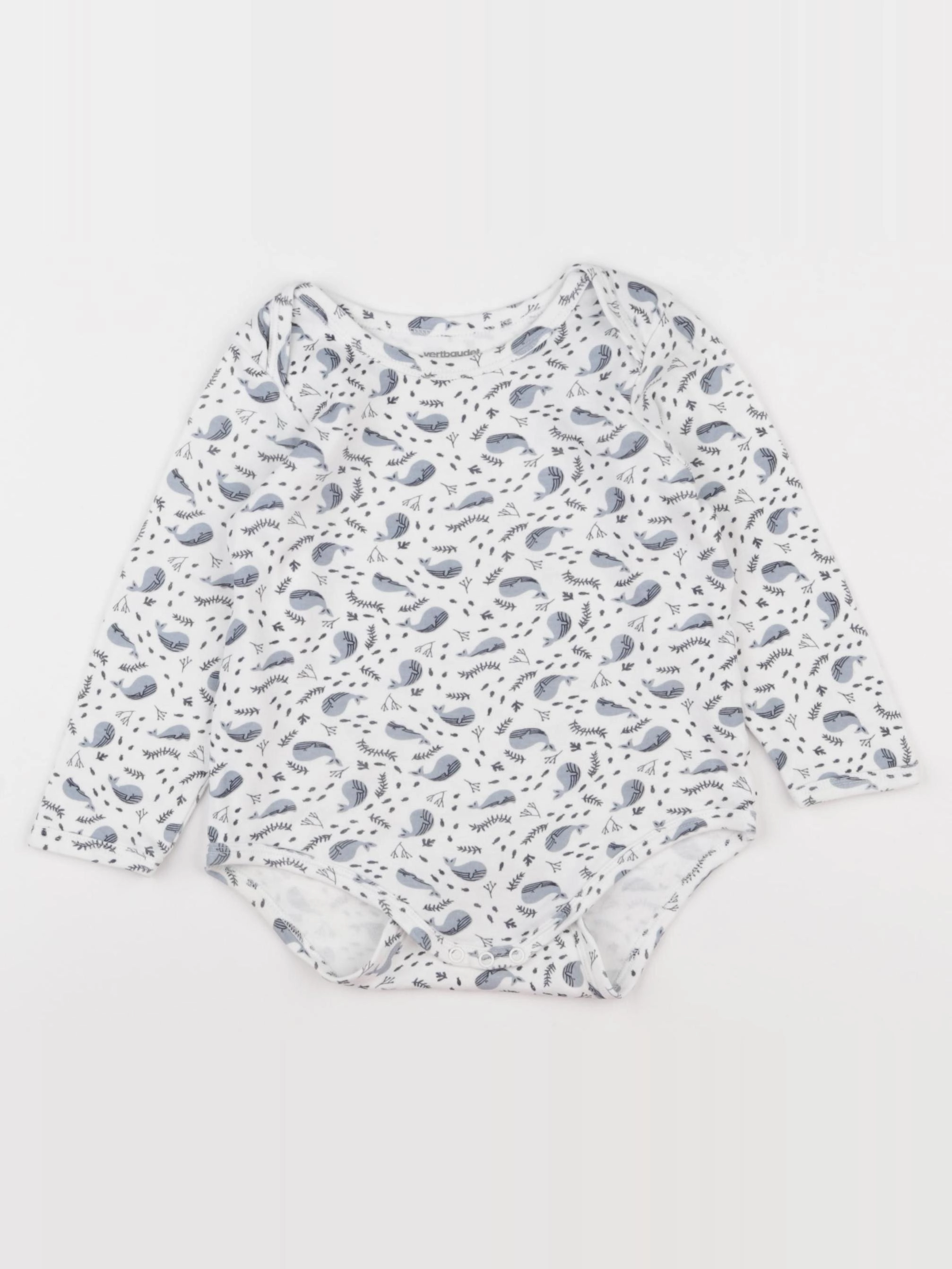Vertbaudet - body blanc, bleu - 24 mois