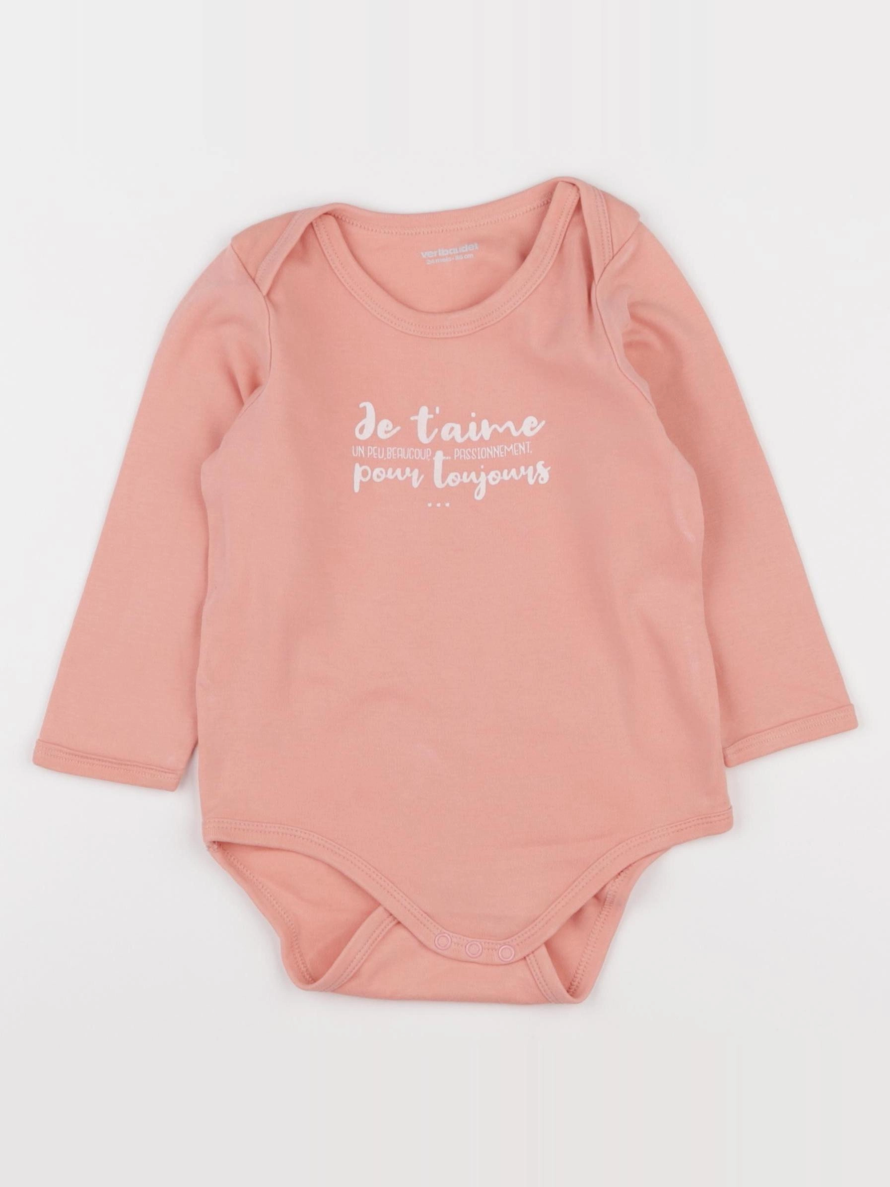 Vertbaudet - body rose - 24 mois