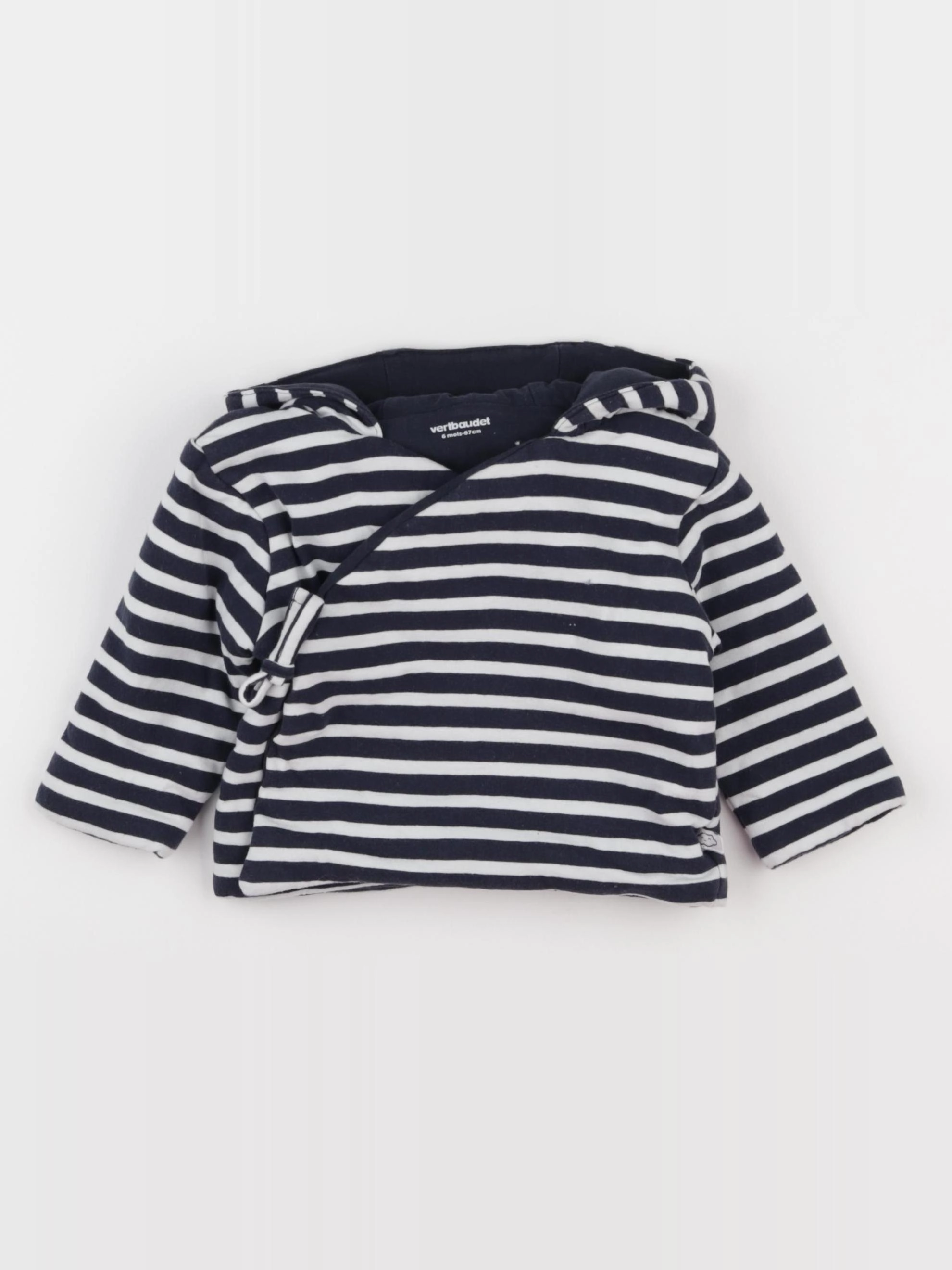 Vertbaudet - sweat bleu, blanc - 6 mois