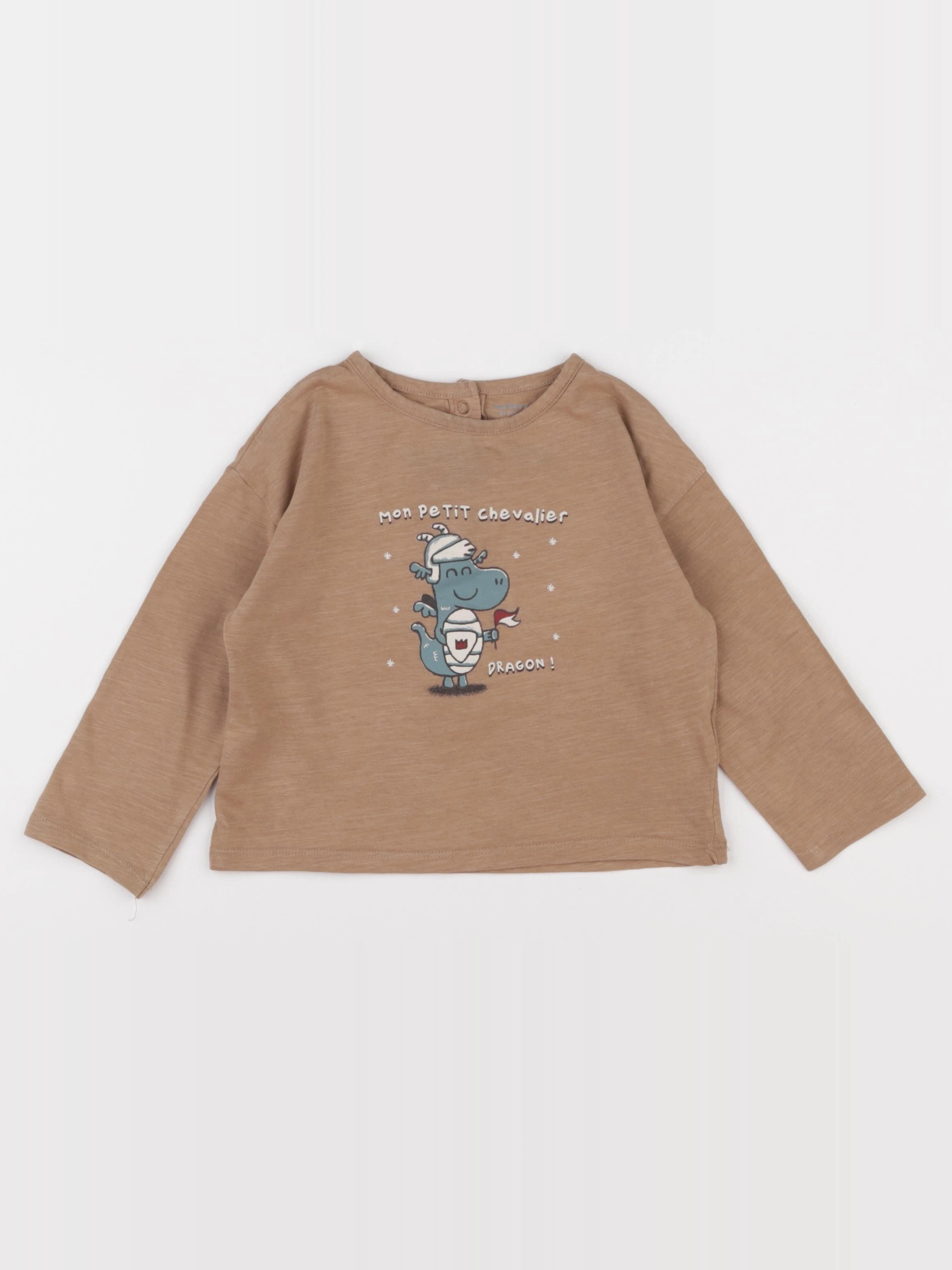 Vertbaudet - tee-shirt marron - 24 mois