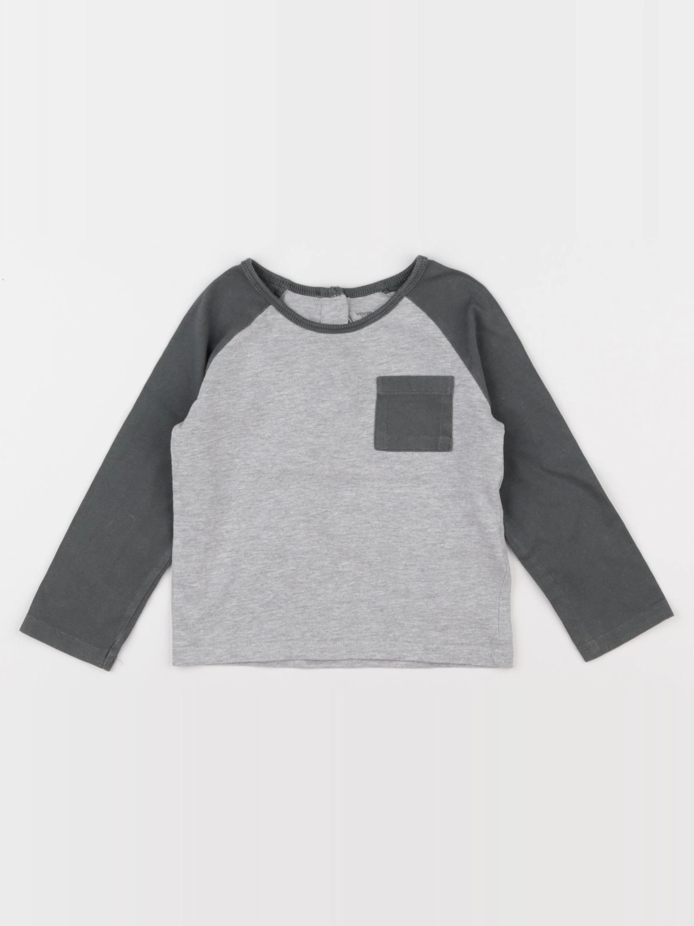 Vertbaudet - tee-shirt gris, vert - 2 ans