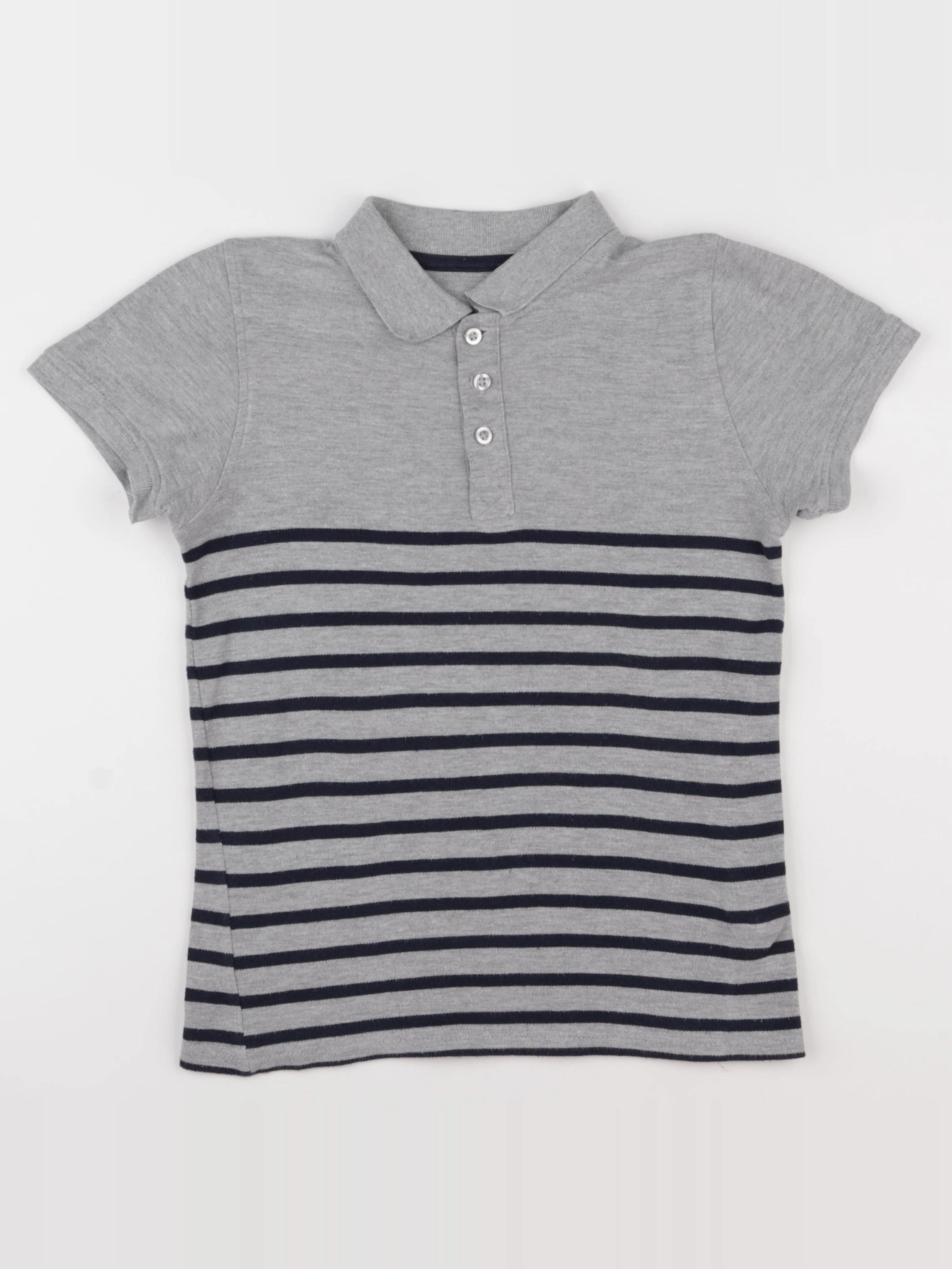 Vertbaudet - polo bleu, gris - 10 ans