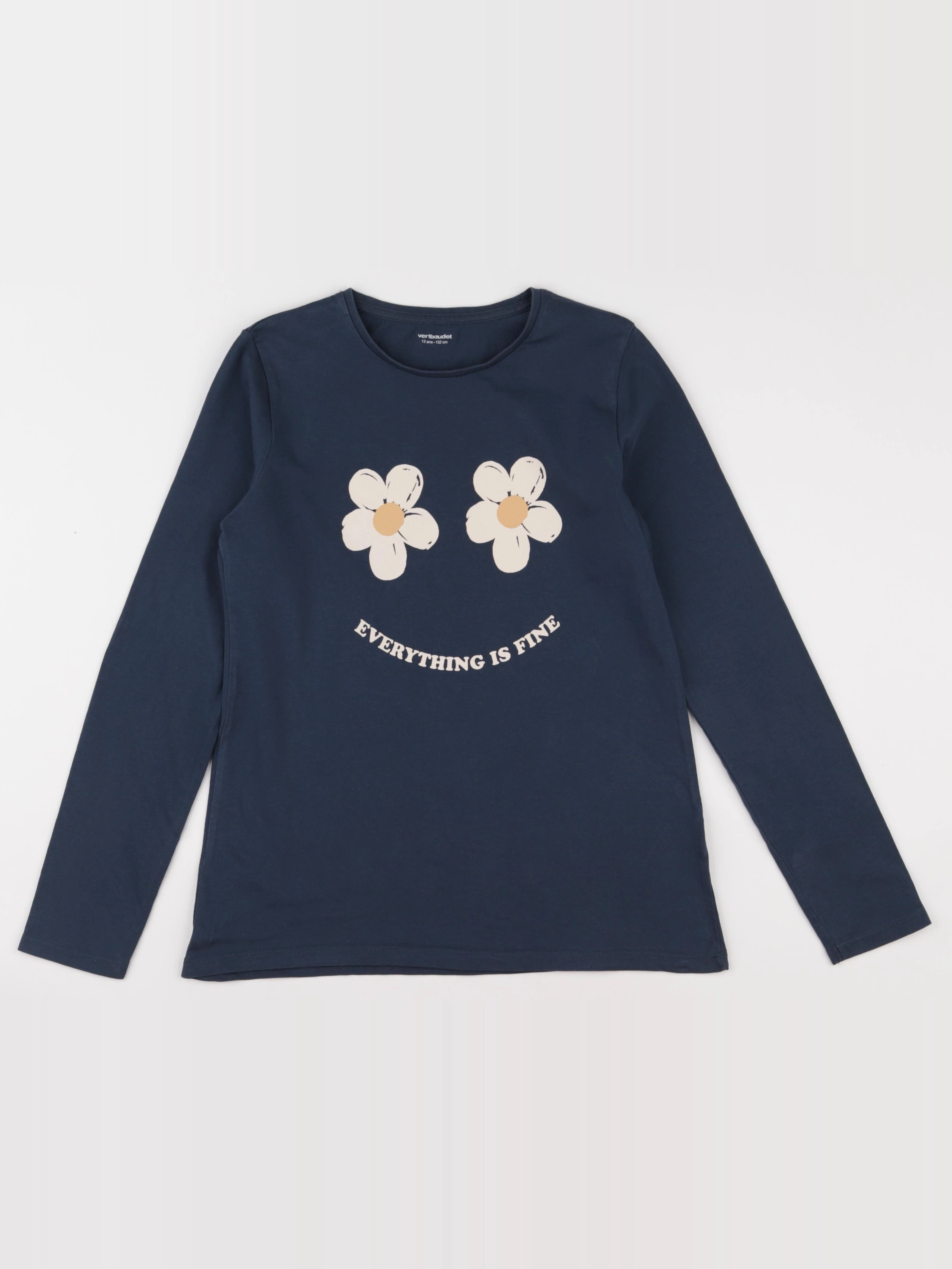 Vertbaudet - tee-shirt bleu - 12 ans