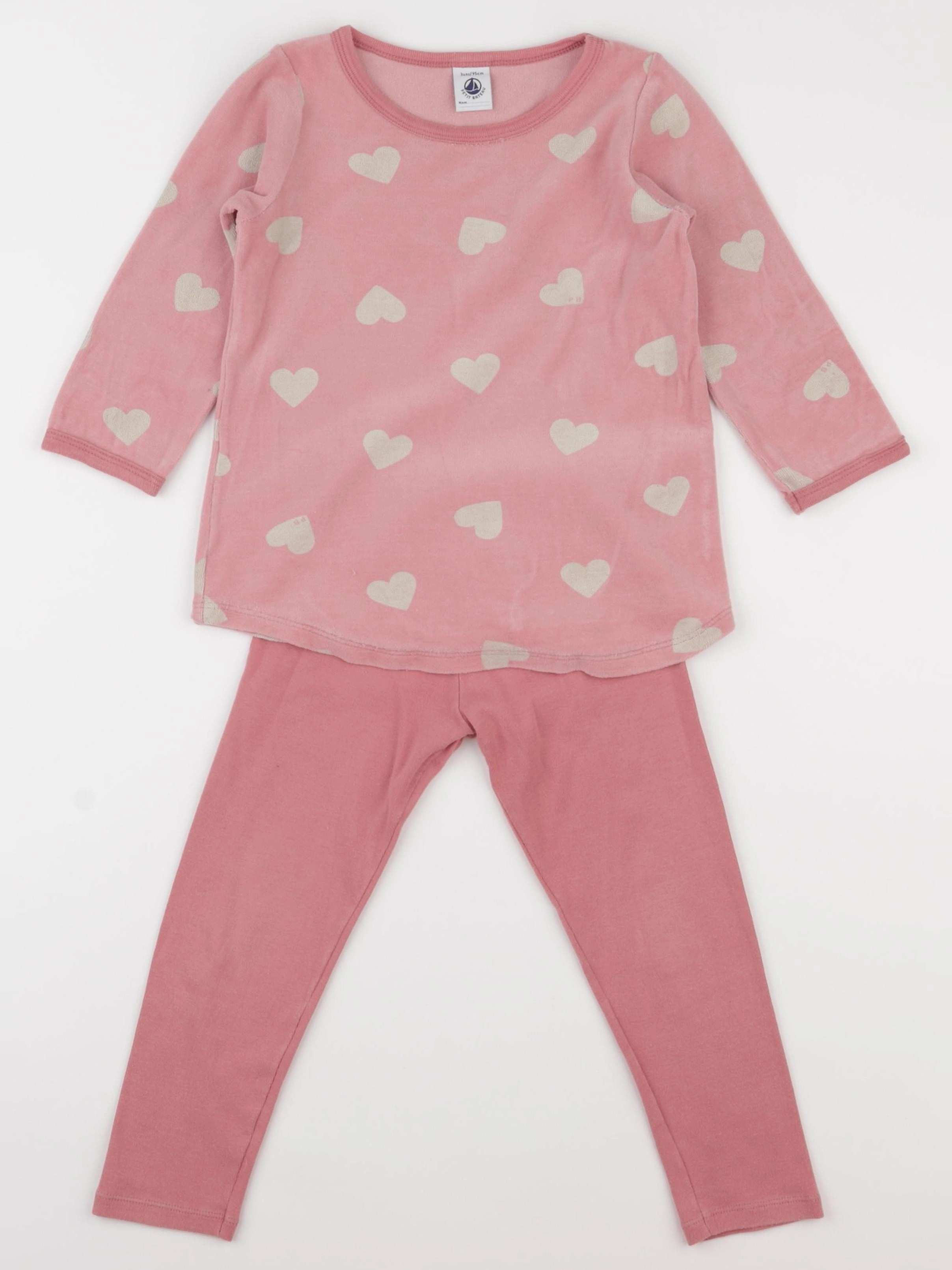 Petit Bateau - pyjama velours rose - 3 ans
