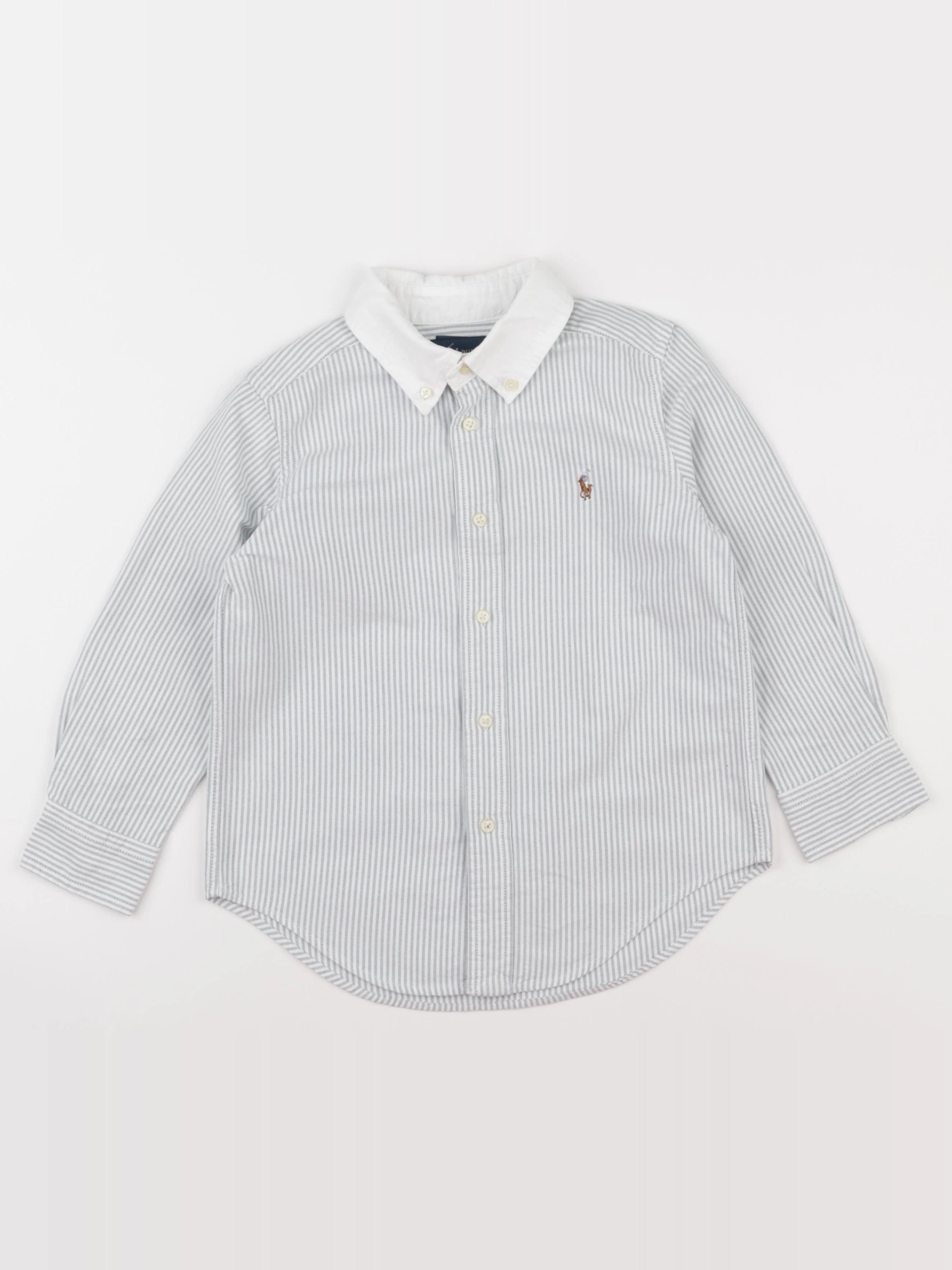 Ralph Lauren - chemise blanc, bleu - 4 ans