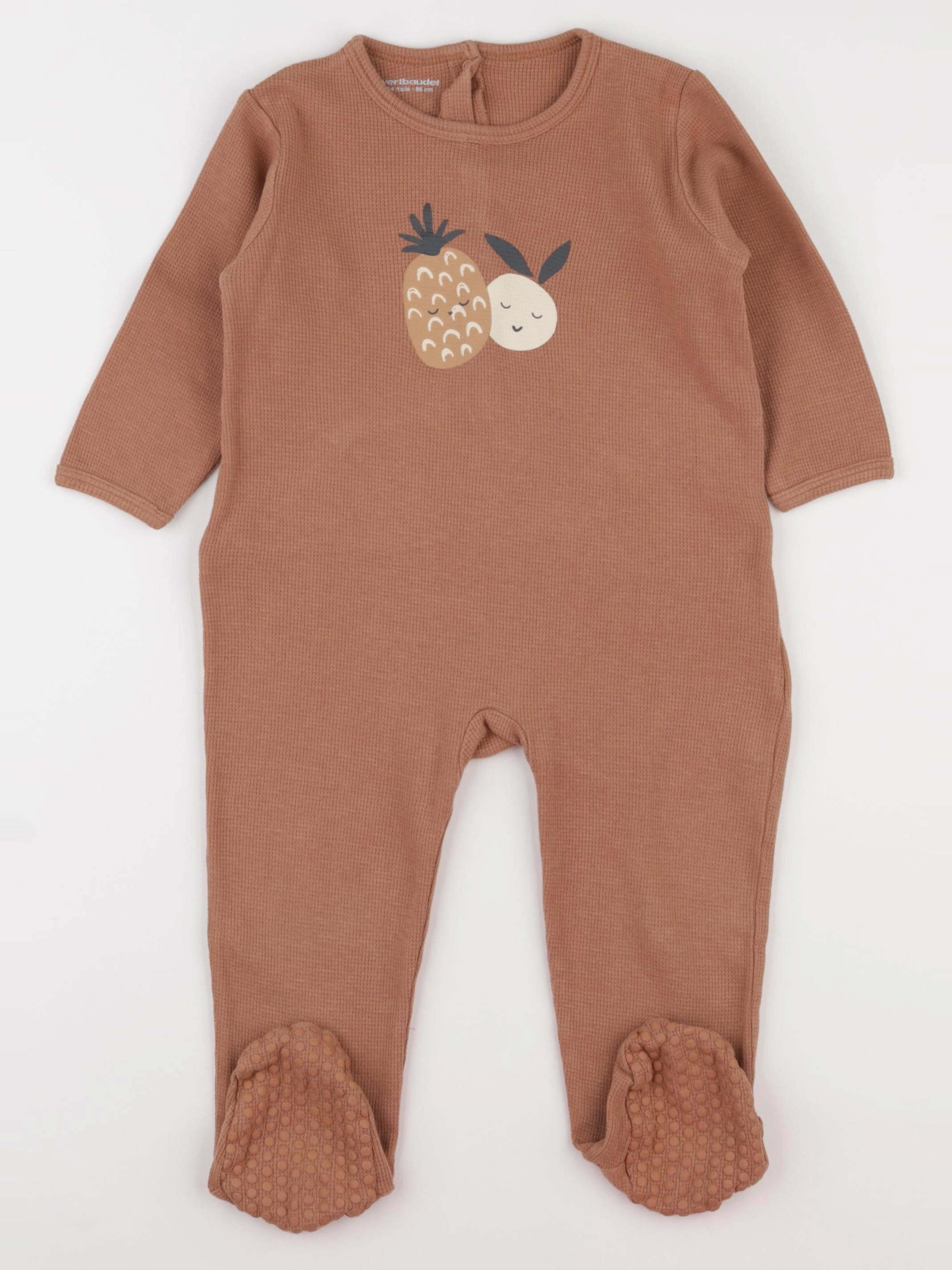 Vertbaudet - pyjama coton marron - 24 mois