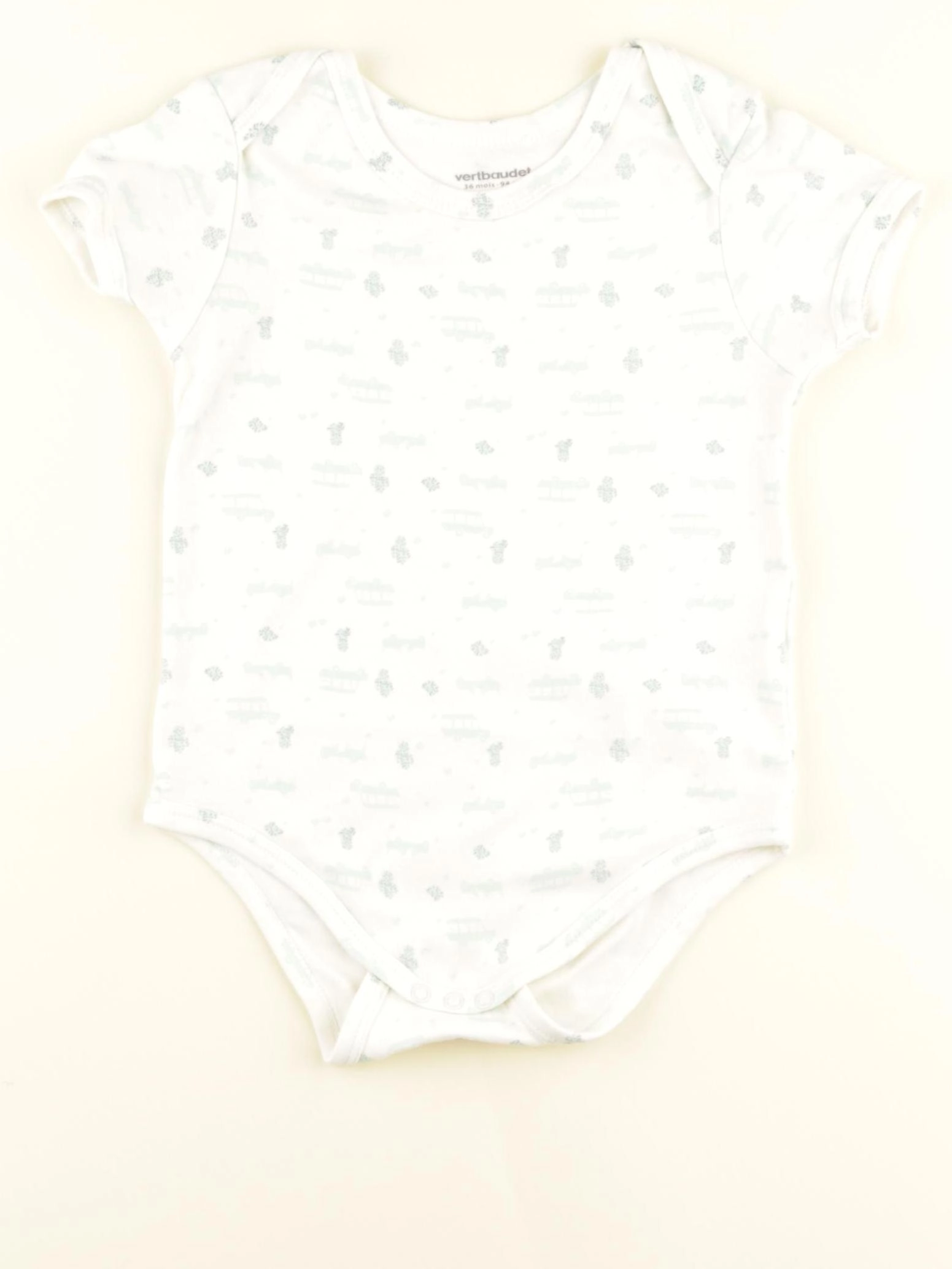 Vertbaudet - body beige, vert - 36 mois